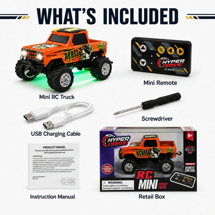 Mini RC Retro Truck 1:64 Scale