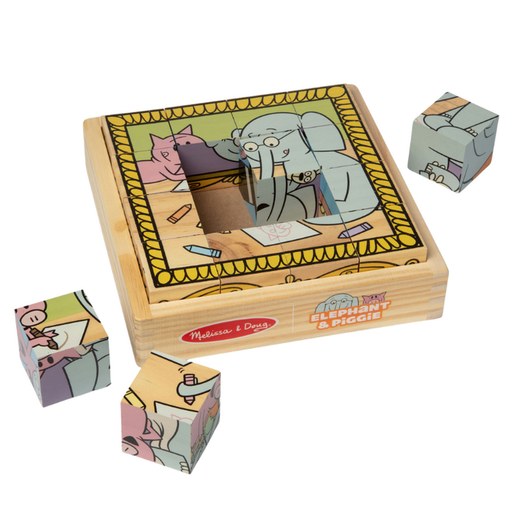 Elephant & Piggie Elephant & Piggie Wooden Cube Puzzle