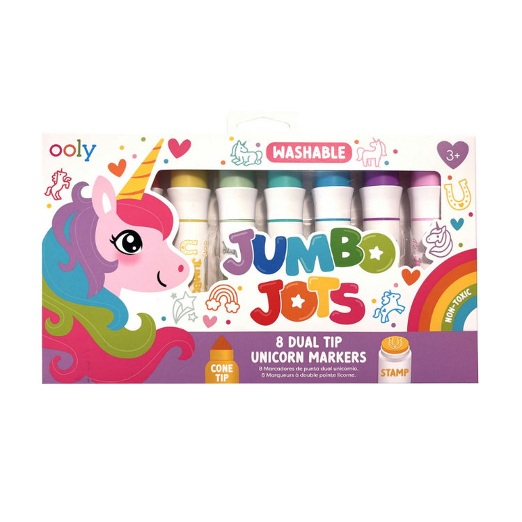 Ooly Unicorn Jumbo Jots Dual Tip Cone & Stamp Markers