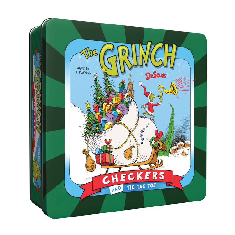 Grinch Checkers and Tic Tac Toe Tin