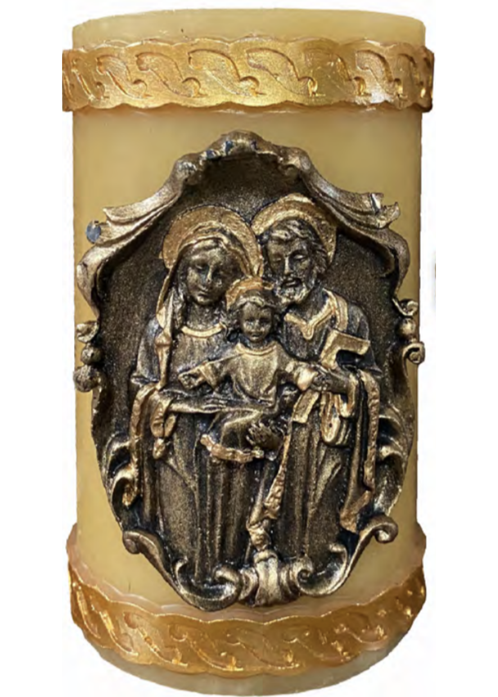 90% Beeswax Holy Family Cirios 6.75" x 3.75"