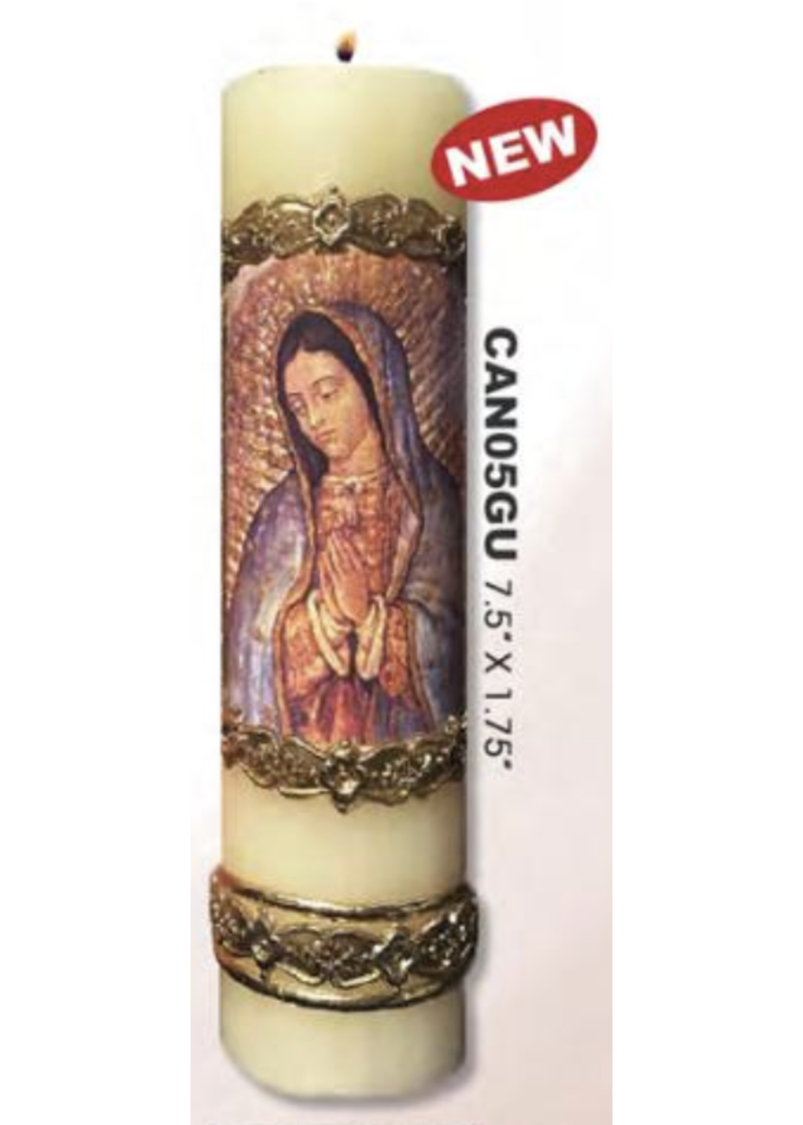 Guadalupe Cirios 7.5" x 1.75"