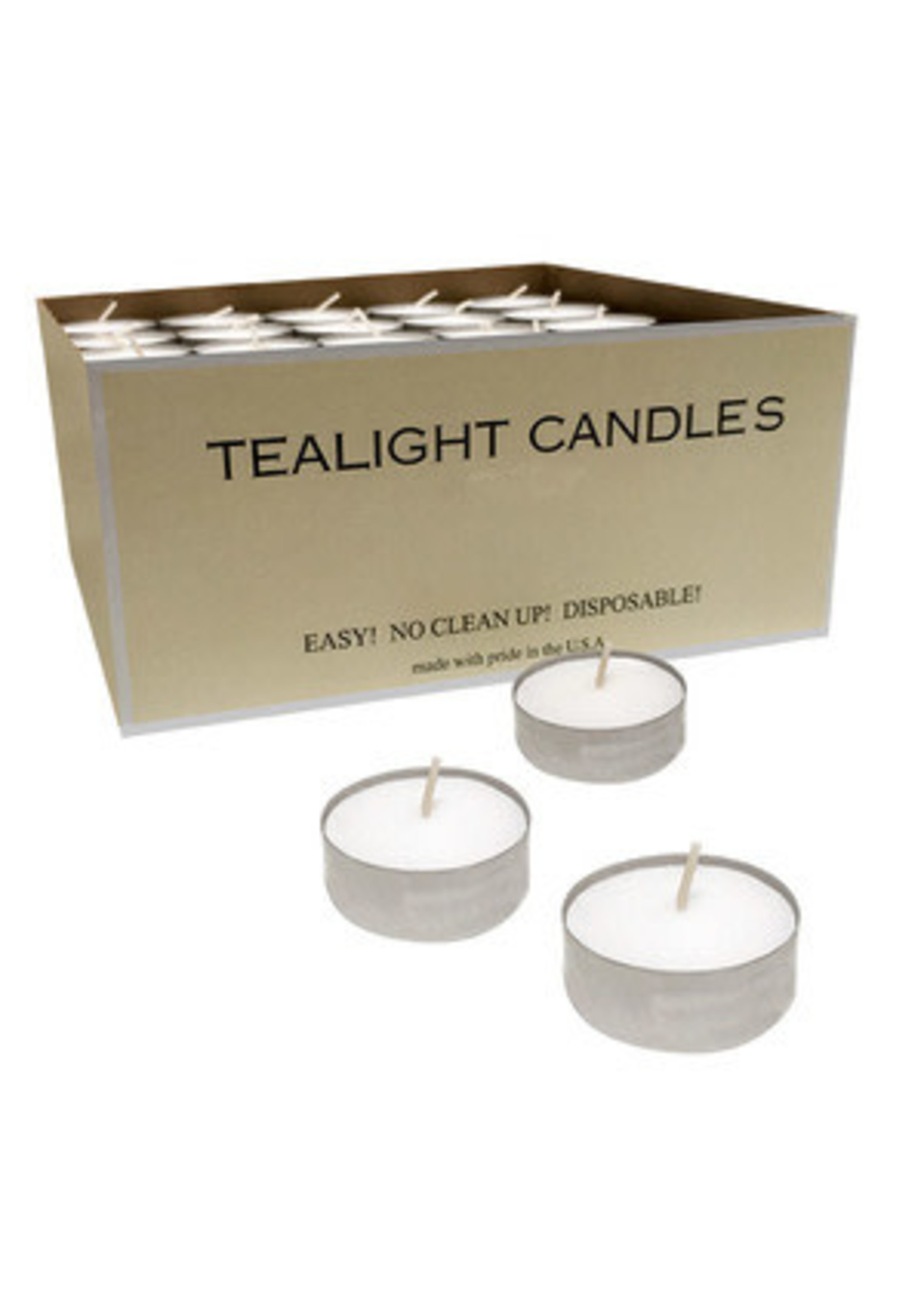 Tealight Candles in Metal Cups - full box (125)