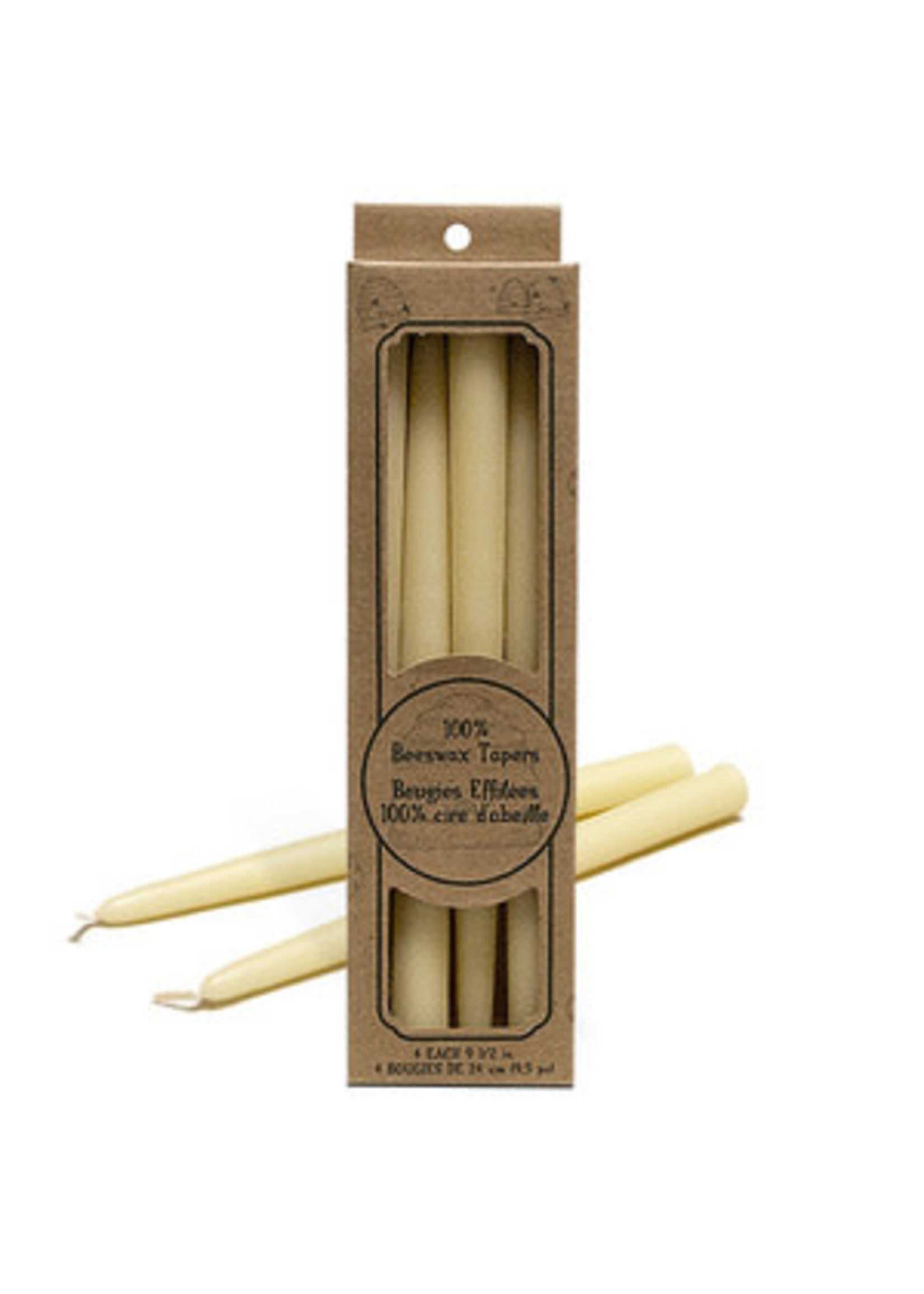 100% Beeswax Tapers 10" (box of 4)