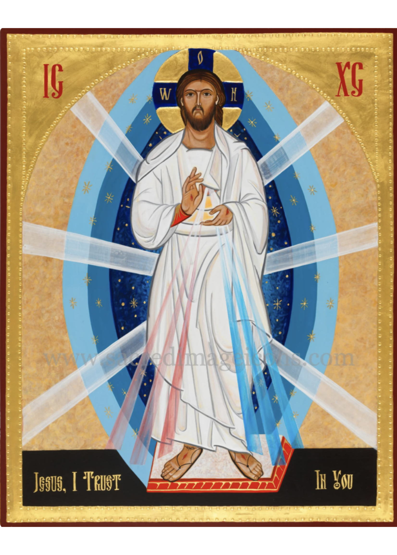 Divine Mercy Icon Mounted Print 8x10