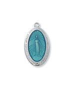 Miraculous Medal, sterling silver/enamel