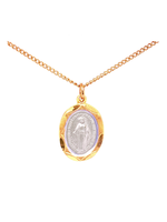 Two Tone Miraculous Medal,  gold/sterling silver