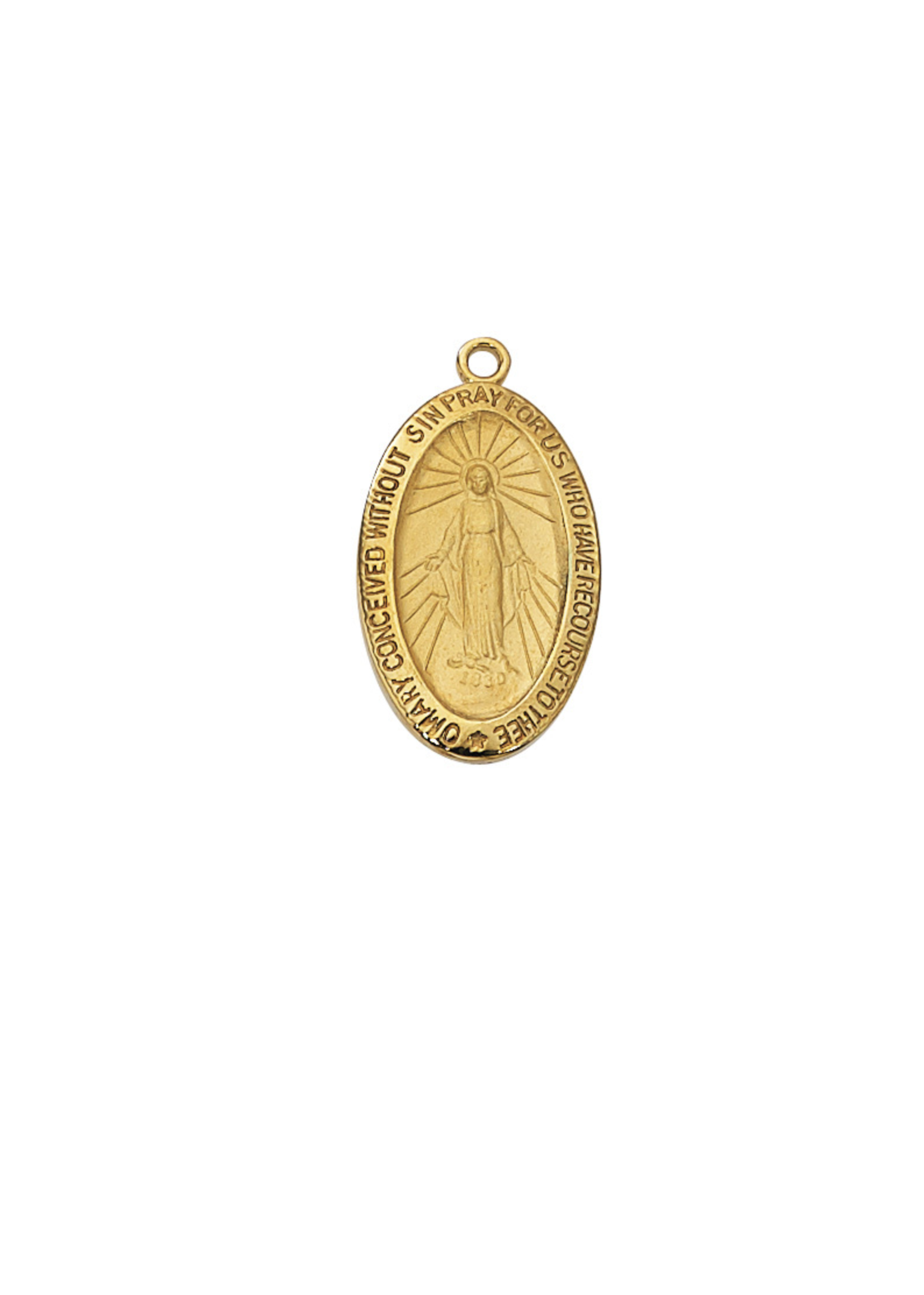 Miraculous Medal, gold over sterling silver