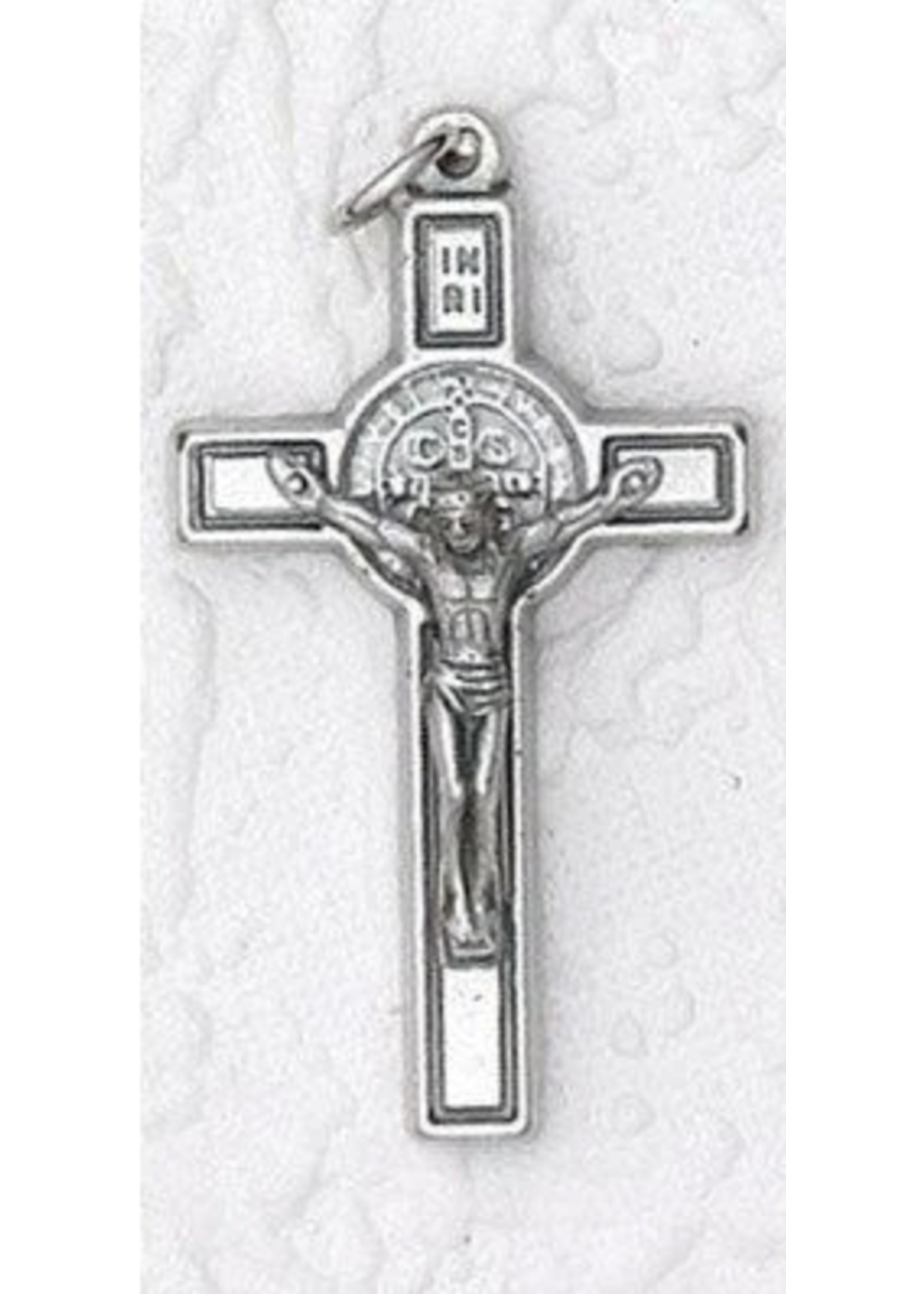 St Benedict silver/black tone 1" Crucifix