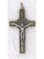 St Benedict brass tone 1" Crucifix