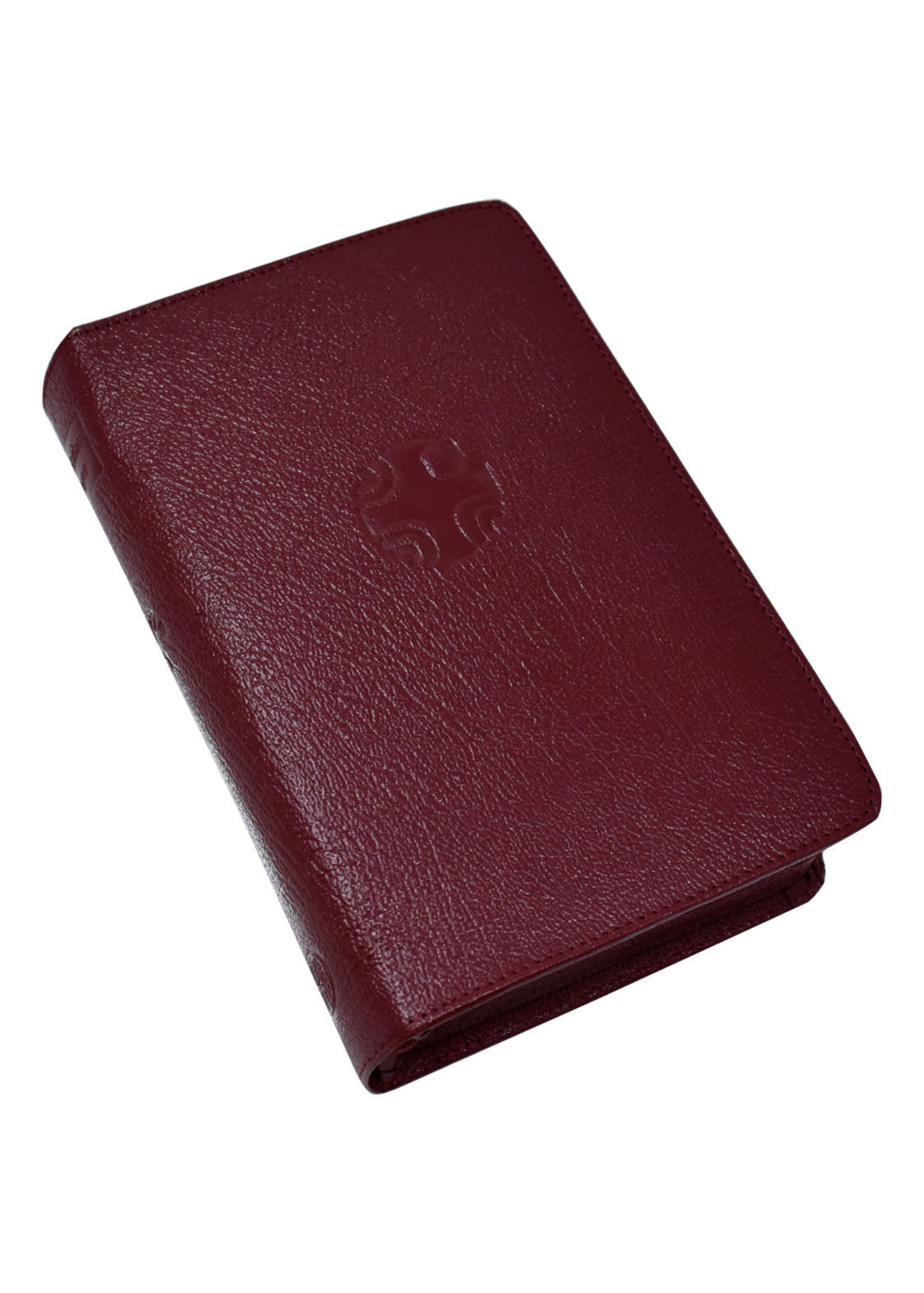 Large Type Christian Prayer Red Leather Zipper Case