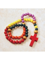 Children's Rosary with Multi-Colored Wood Beads