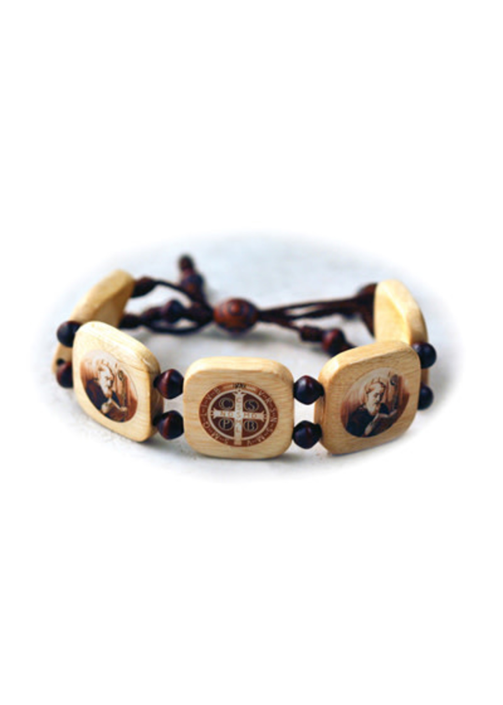 St Benedict Natural Wood Bracelet