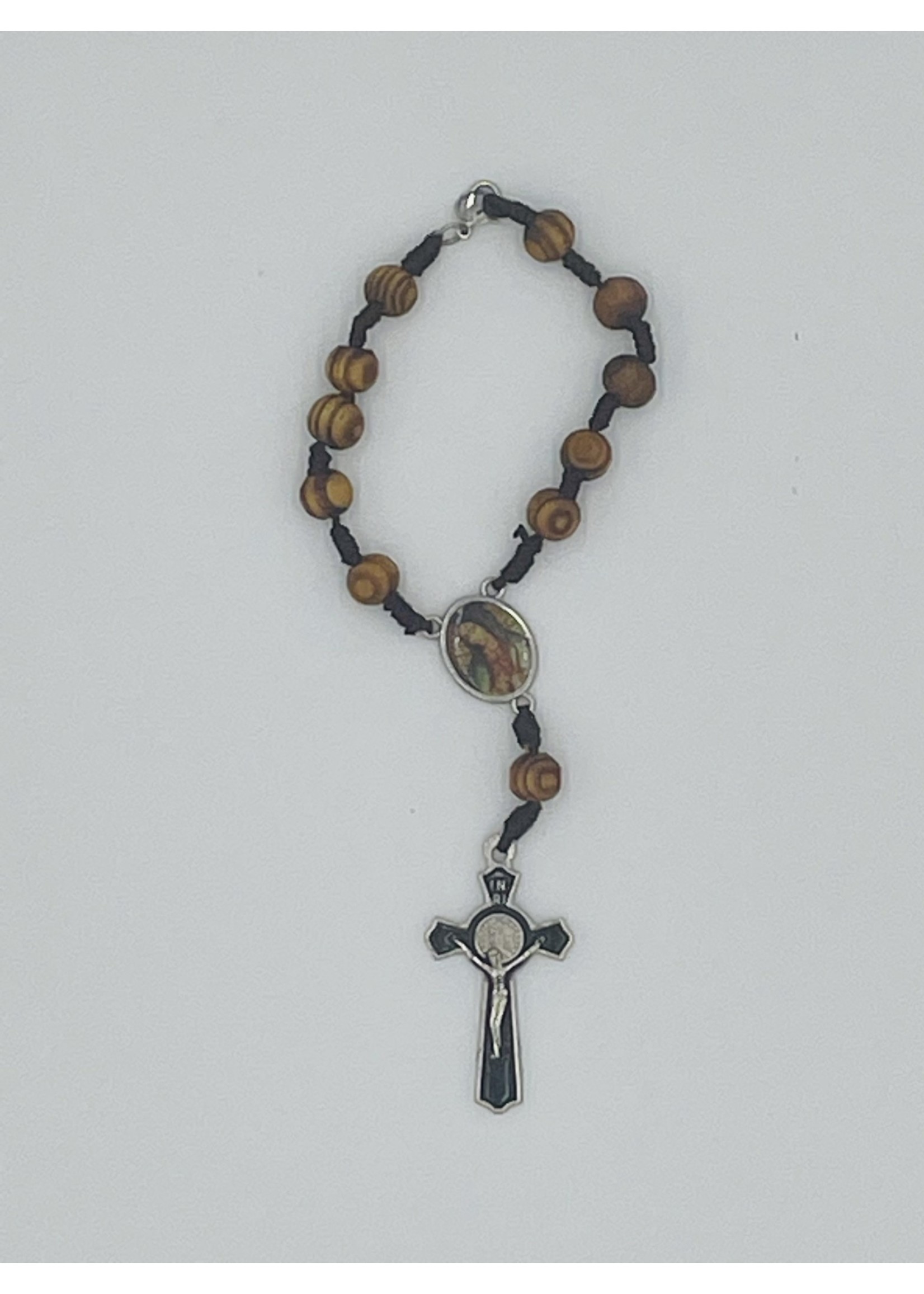 Rose Scented Guadalupe/St Benedict 1 Decade Auto Rosary