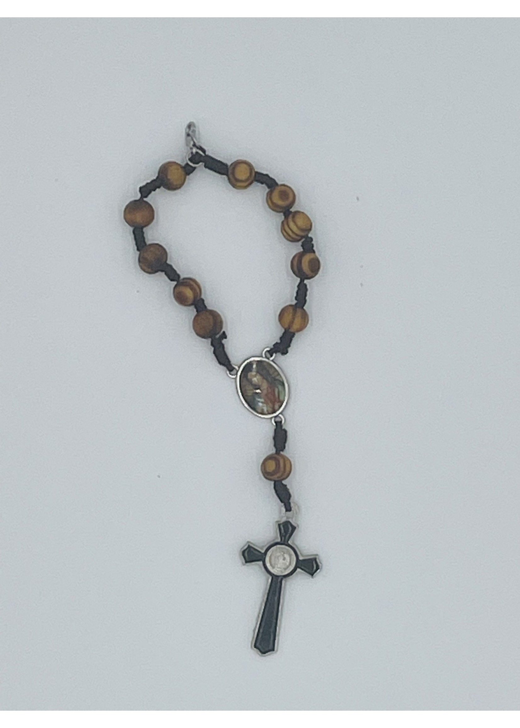 Rose Scented Guadalupe/St Benedict 1 Decade Auto Rosary