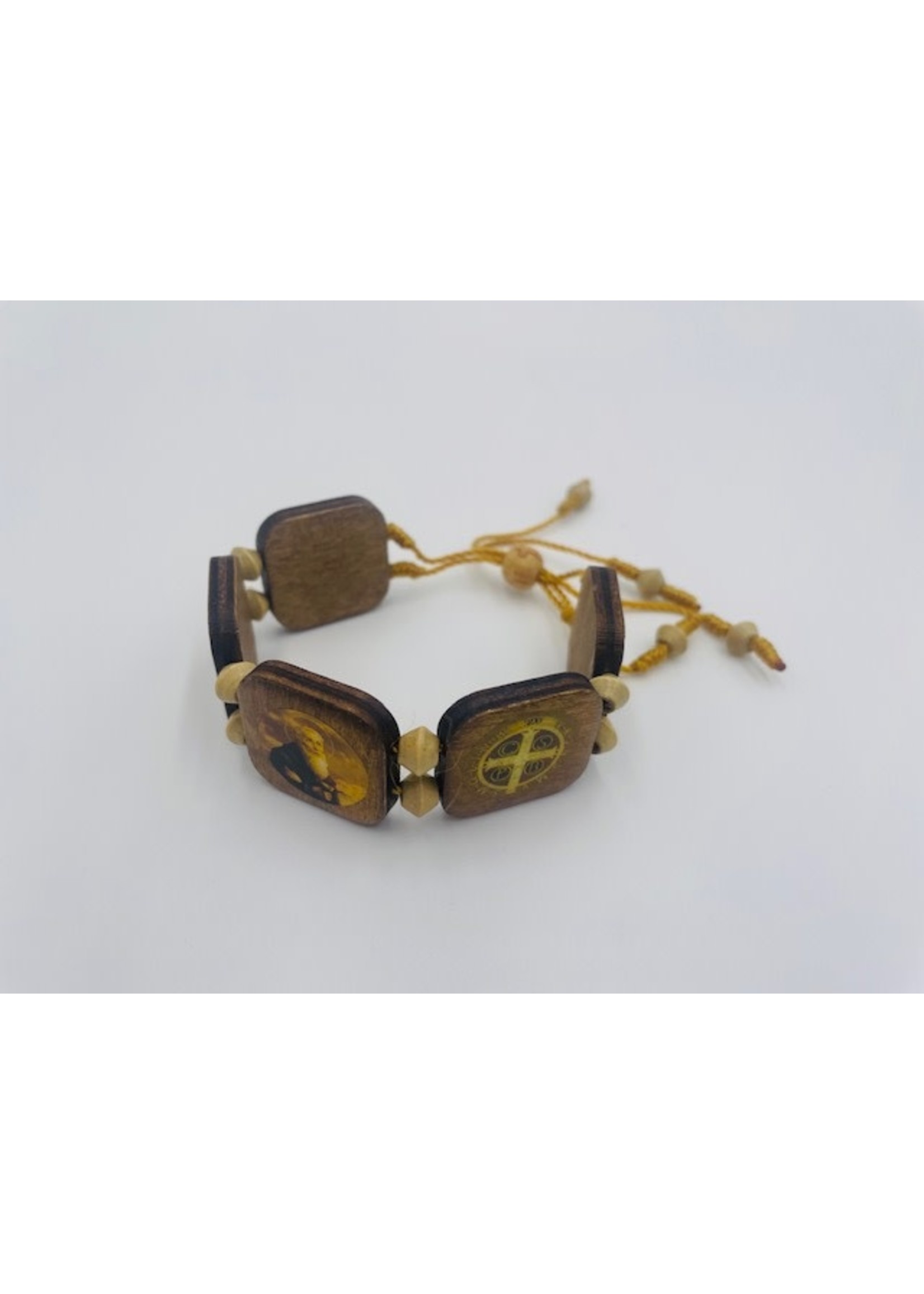 St Benedict Natural Wood Bracelet