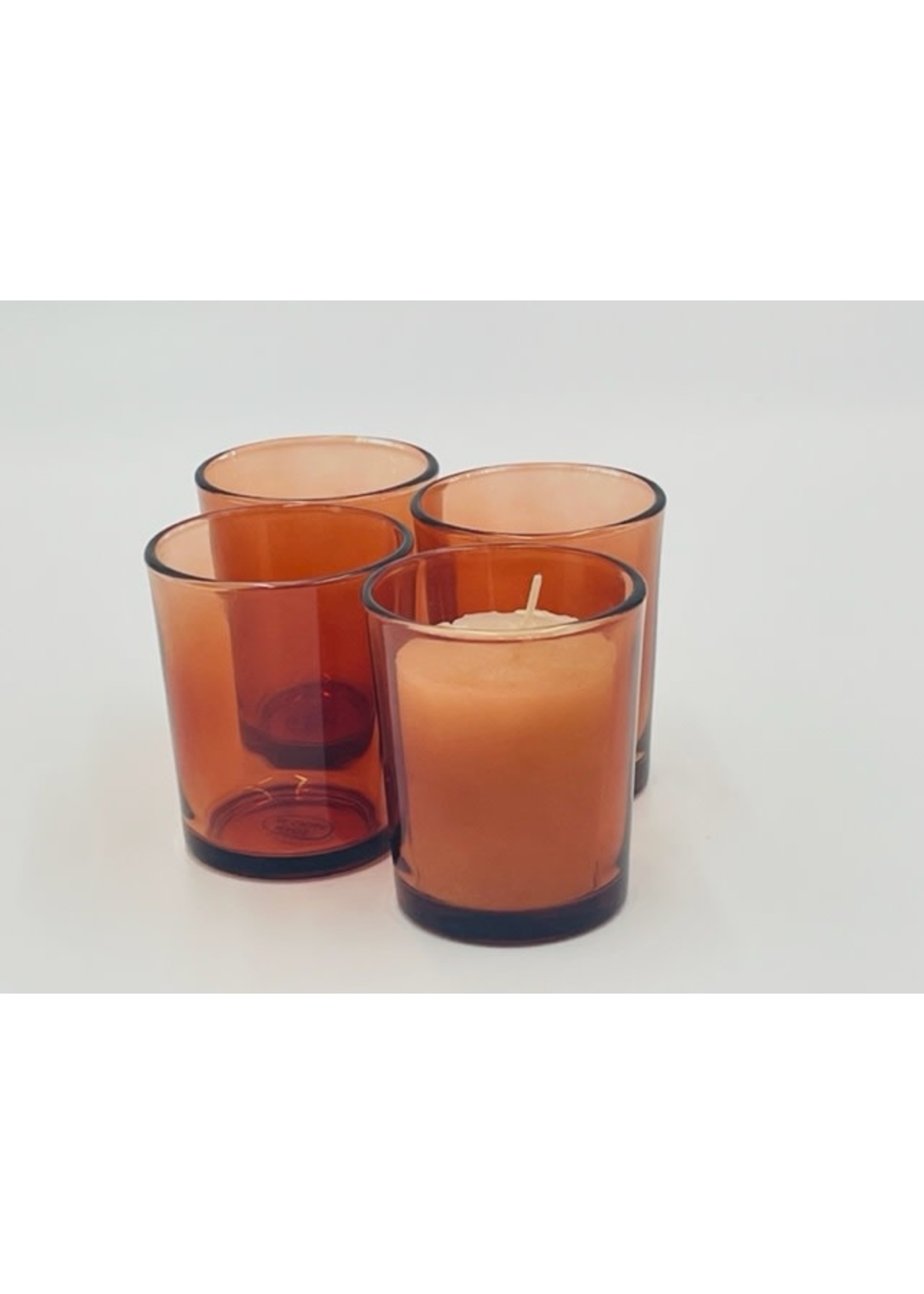 Amber Glass Votive Candle Holder