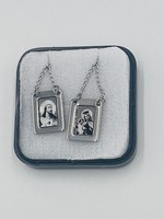 Brazilian stainless steel scapular with black & white images