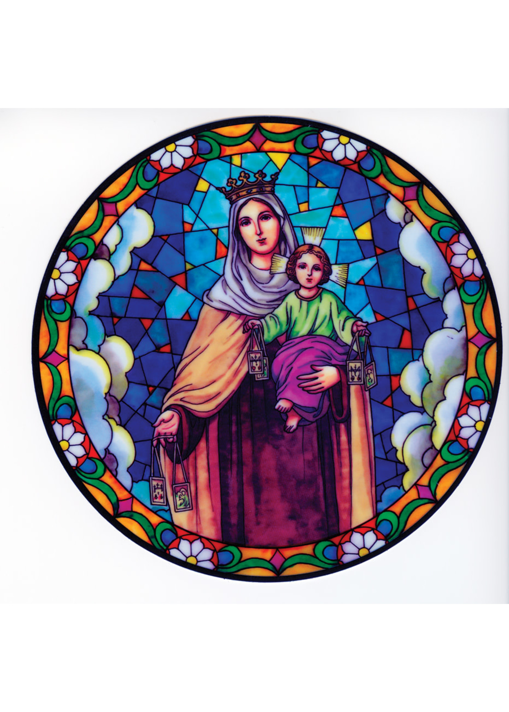 Our Lady of Mt Carmel Static Sticker / Window Cling