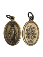 Brass Tone Double Sided Miraculous Medal