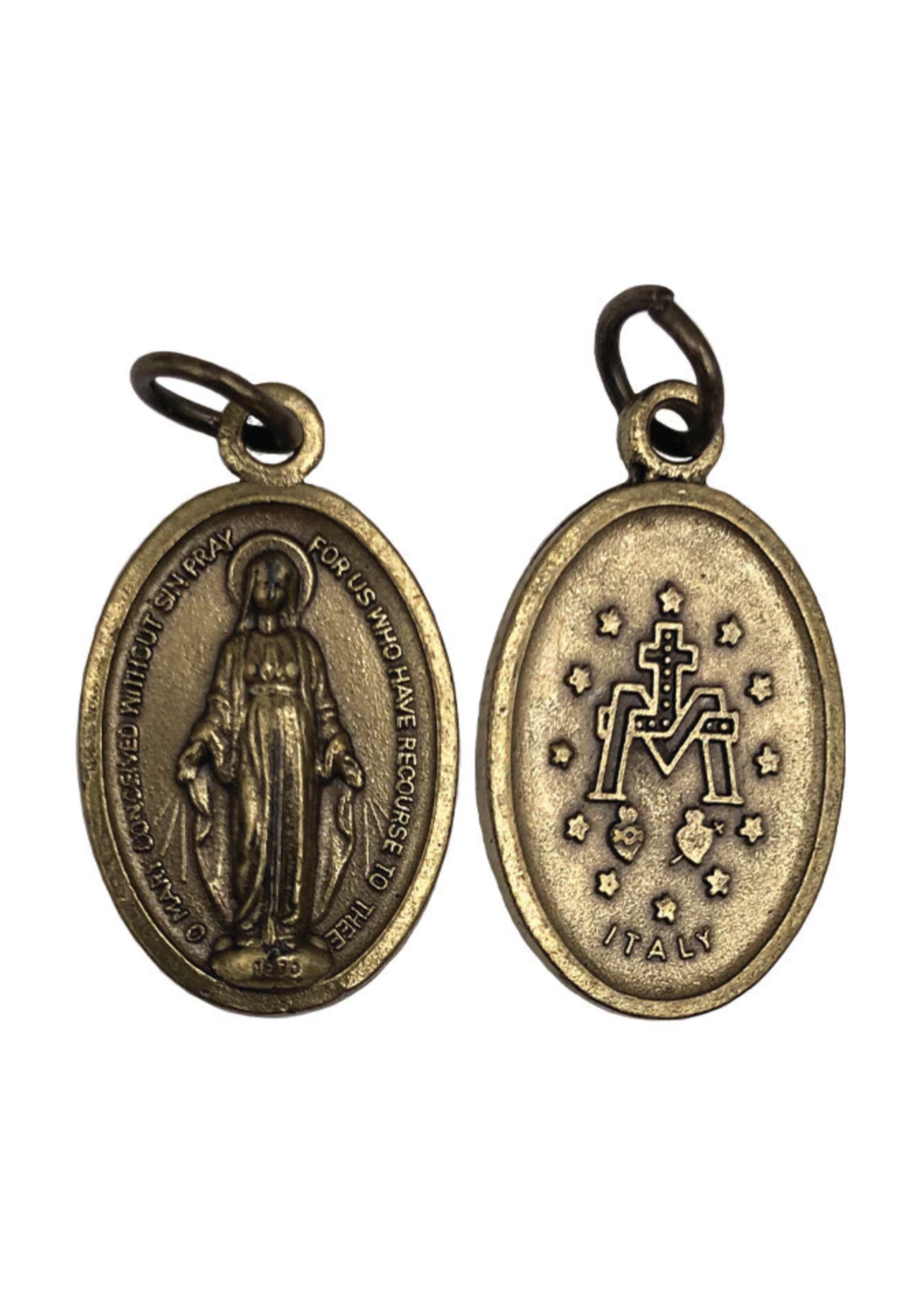 Brass Tone Double Sided Miraculous Medal