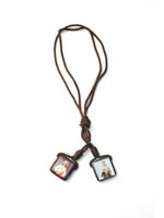 Square Wood Scapular, Our Lady of Mt Carmel & SHJ