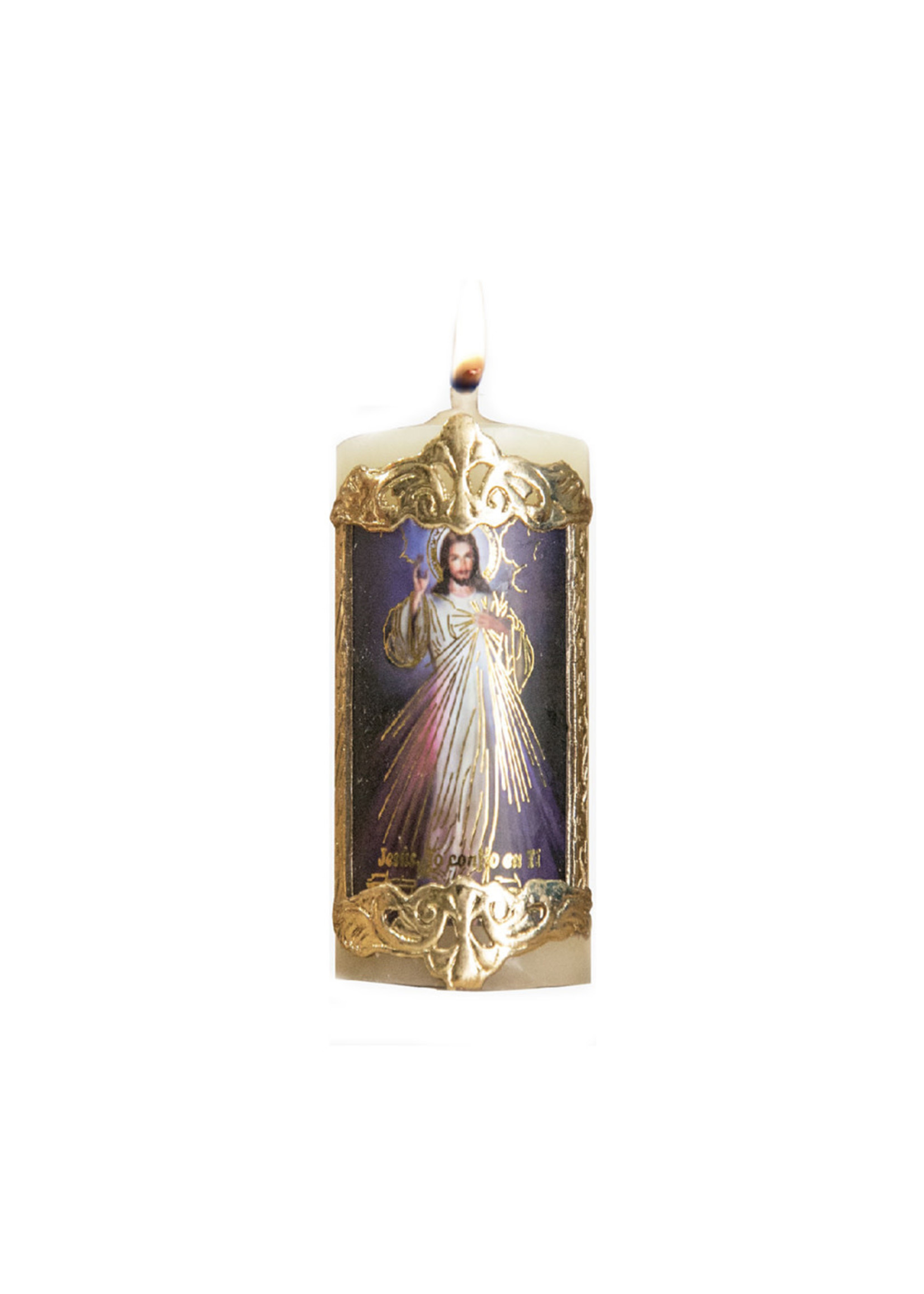 Divine Mercy Cirios Candle 3.15" x 1.8"