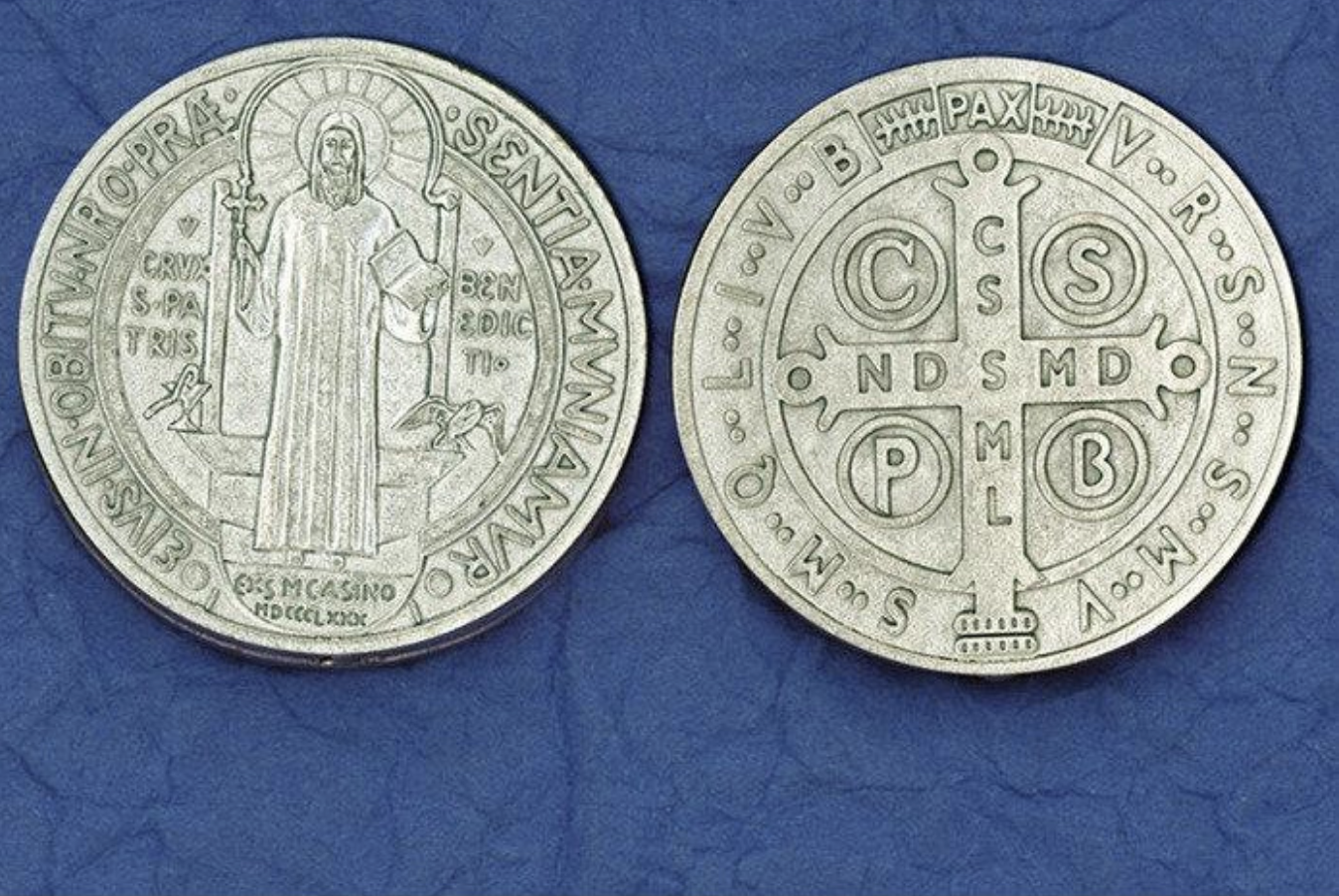 St Benedict medal pocket prayer token/coin