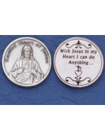 Sacred Heart pocket prayer token/coin