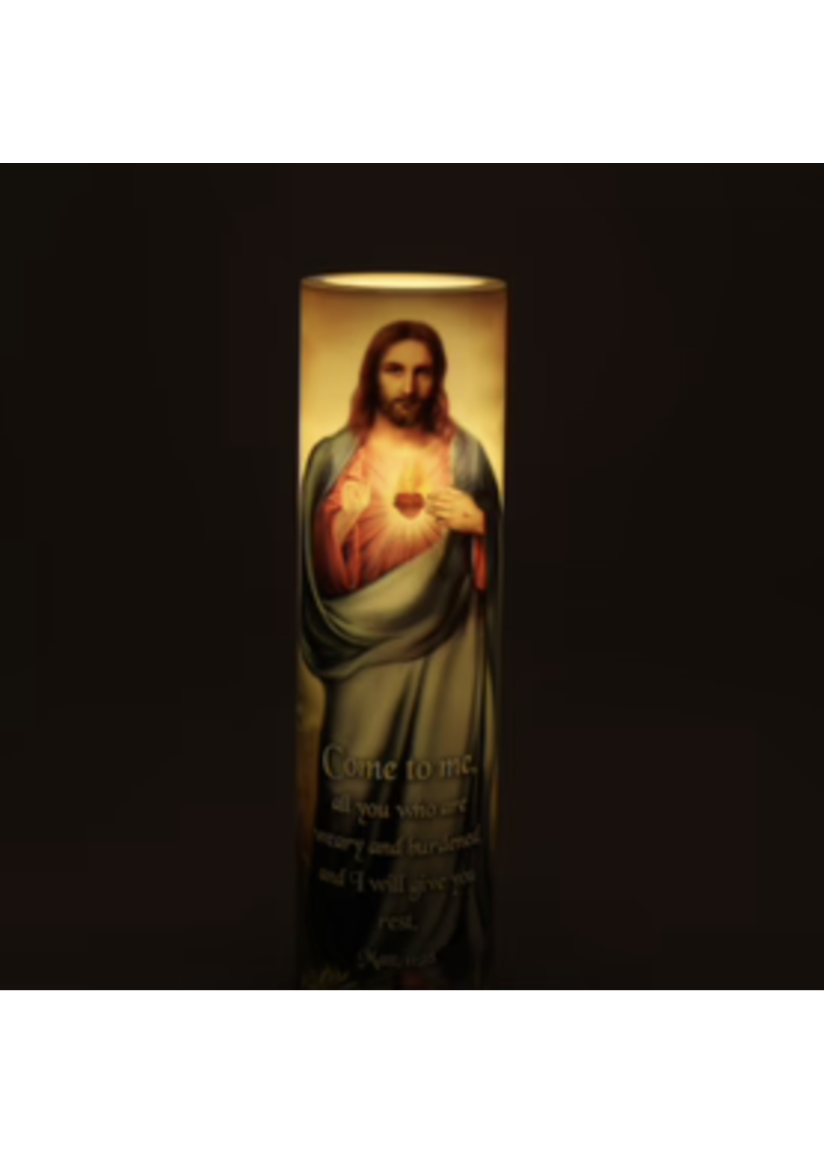 LED Sacred Heart of Jesus 12 Promises- LED Candle