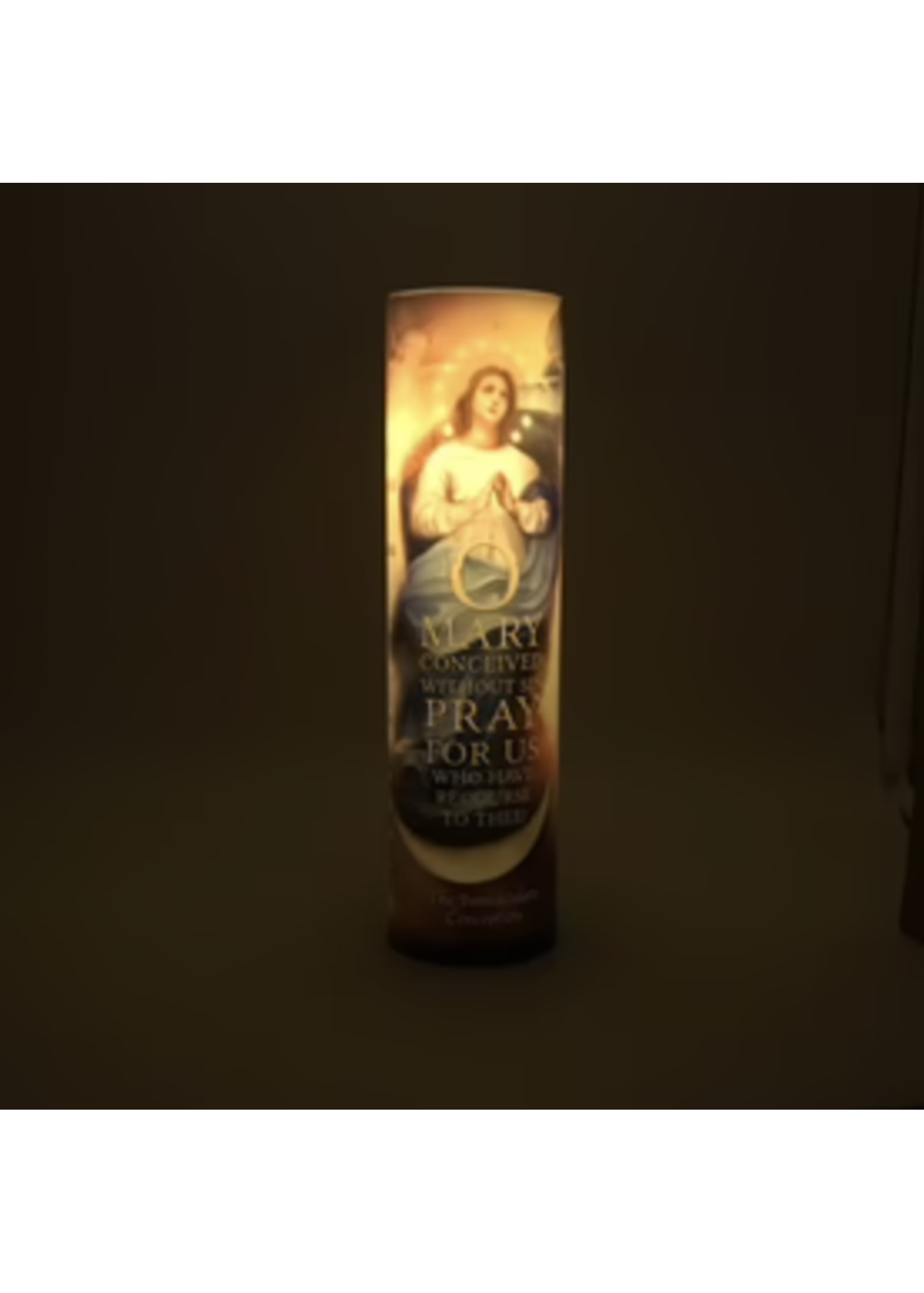 Immaculate Conception LED Candle Our Lady of Peace Gift Shop store