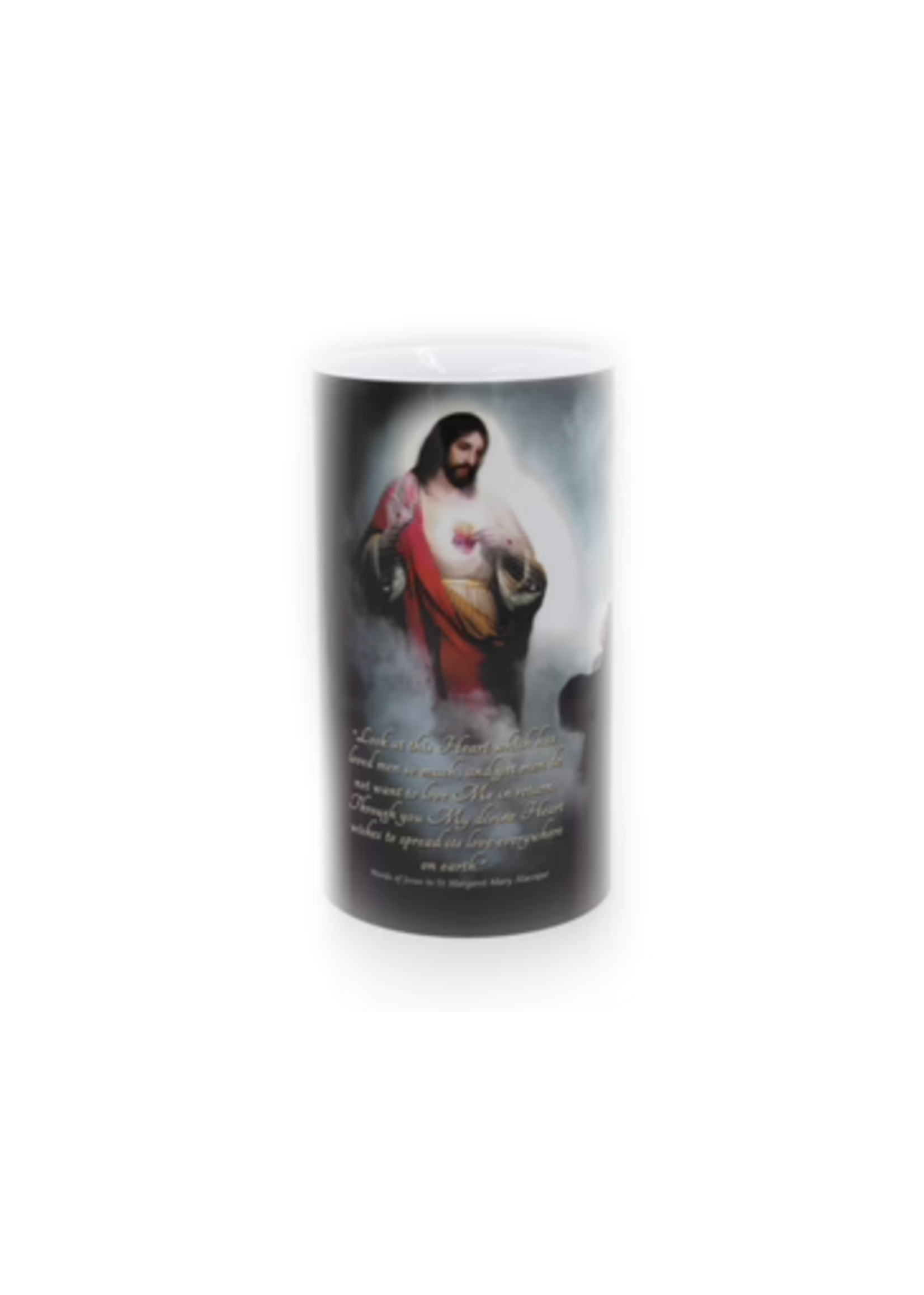 LED Sacred Heart and Margaret Mary - 4 x 7 LED Candle