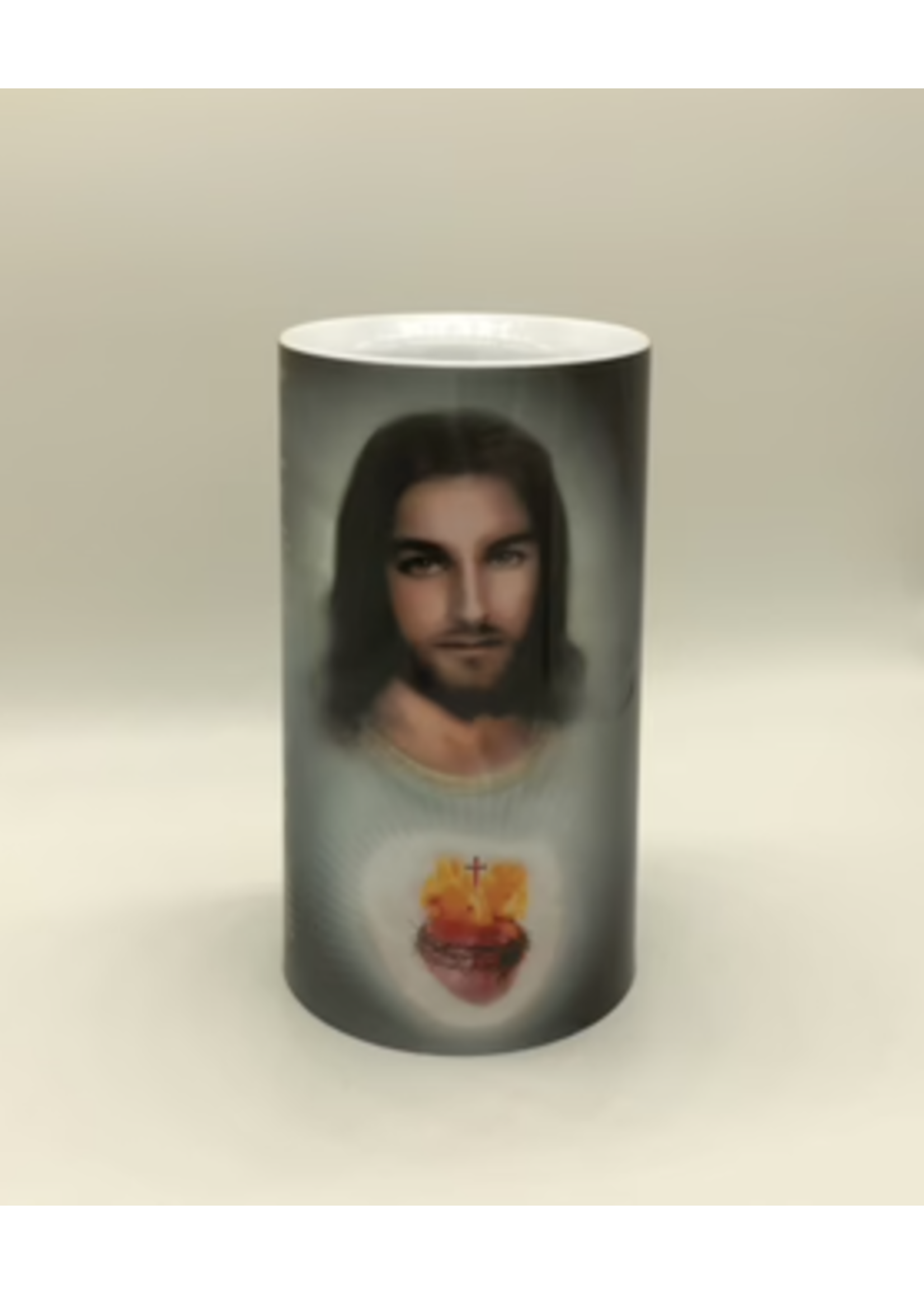LED Sacred Heart and Margaret Mary - 4 x 7 LED Candle