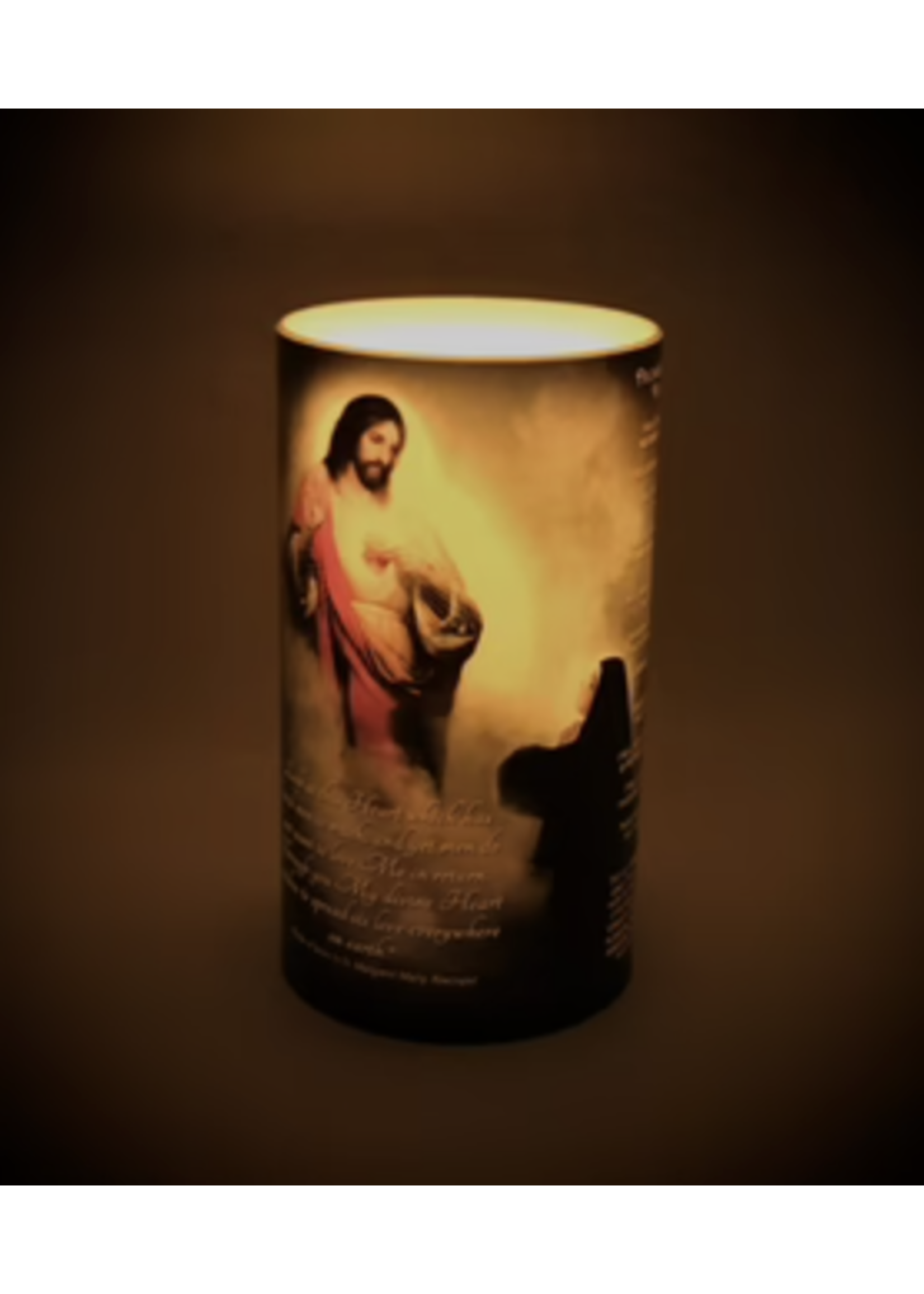 LED Sacred Heart and Margaret Mary - 4 x 7 LED Candle