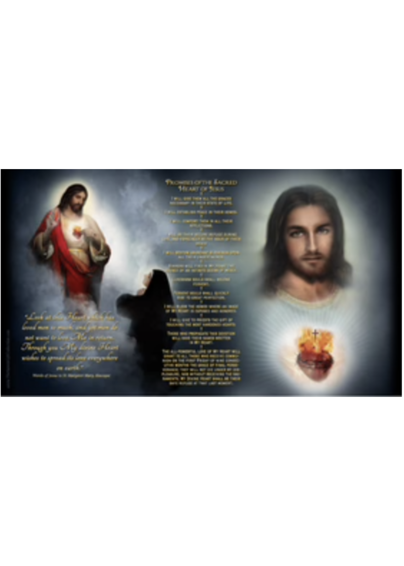 LED Sacred Heart and Margaret Mary - 4 x 7 LED Candle