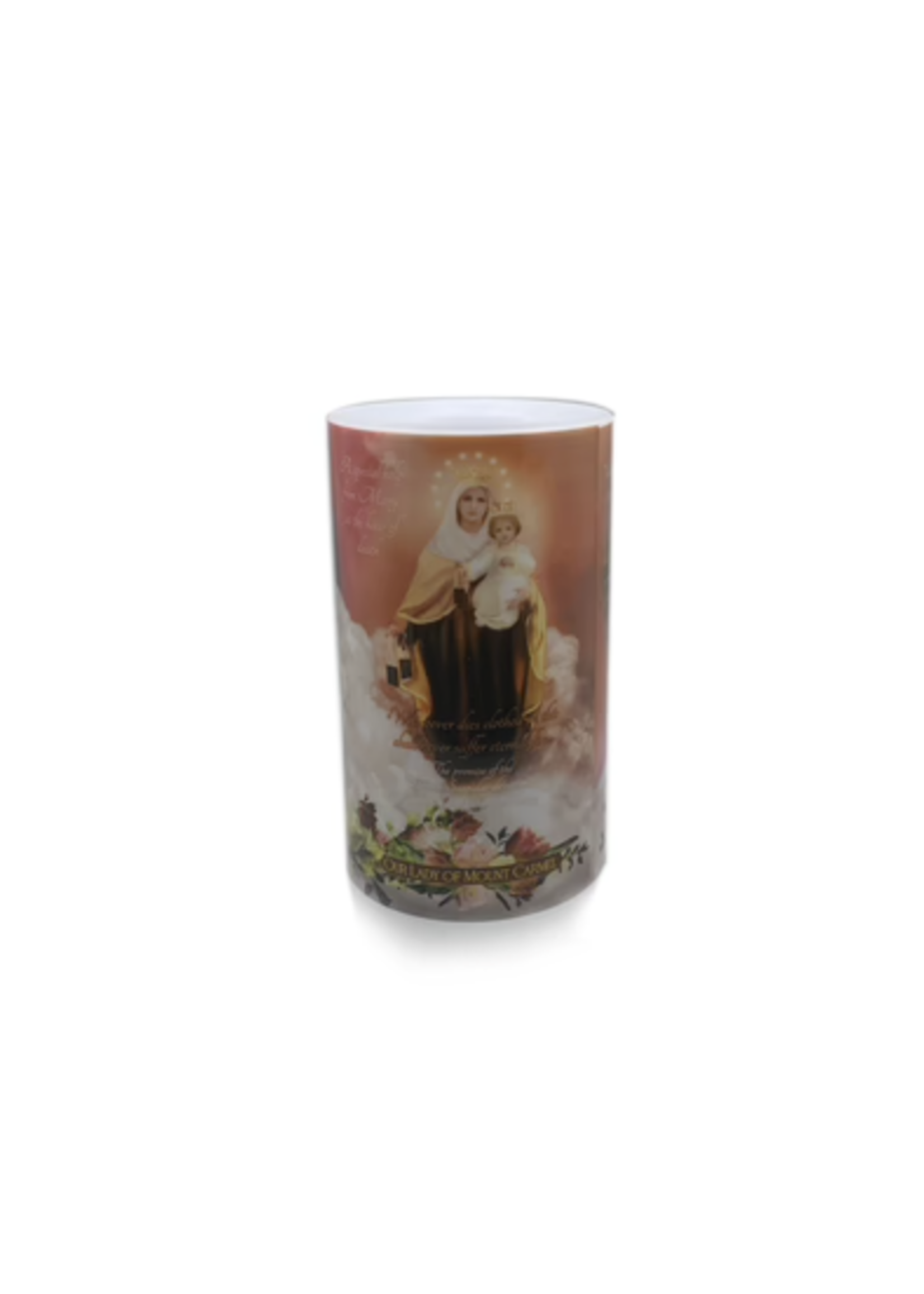 LED Our Lady of Good Help, Our Lady of Lourdes , & Our Lady of Mount Carmel - 4 x 7 LED Candle