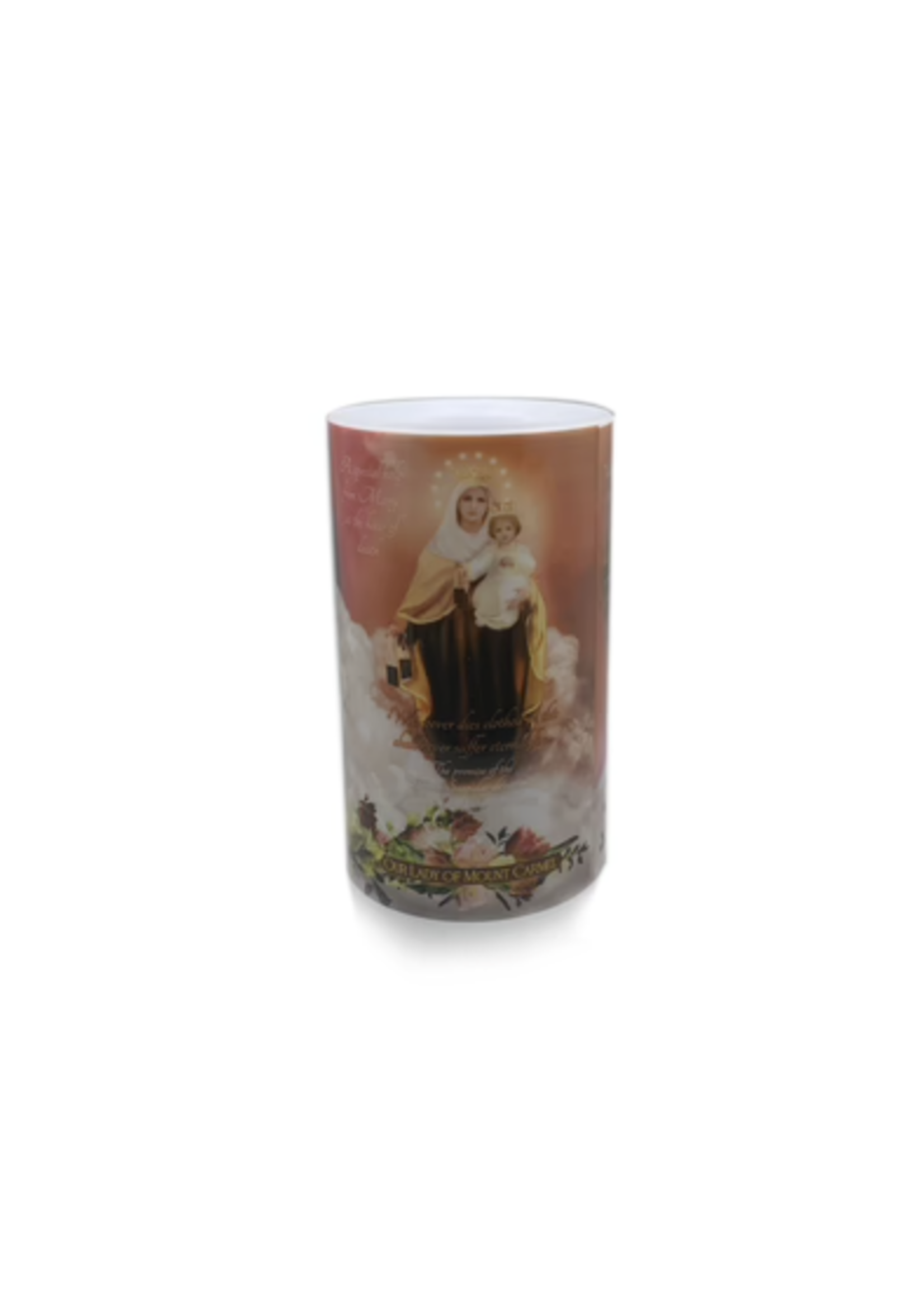 Our Lady of Good Help, Our Lady of Lourdes , & Our Lady of Mount Carmel - 4 x 7 LED Candle