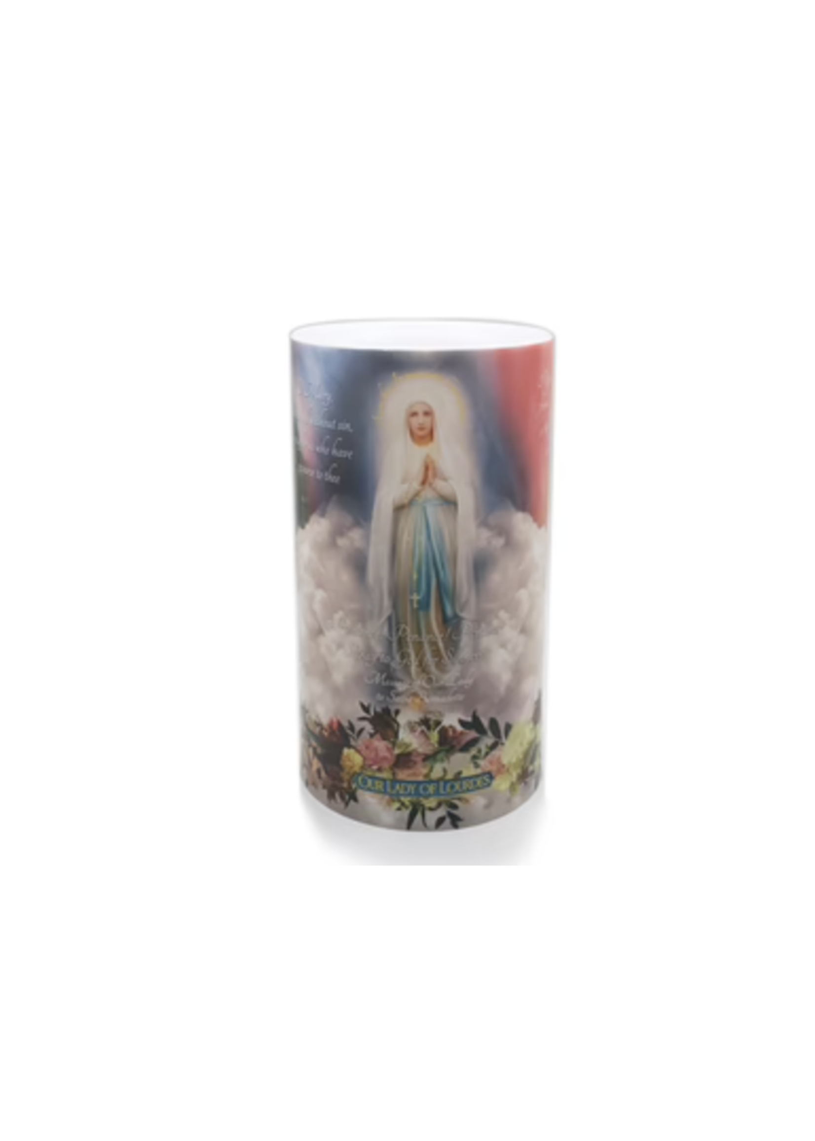 LED Our Lady of Good Help, Our Lady of Lourdes , & Our Lady of Mount Carmel - 4 x 7 LED Candle