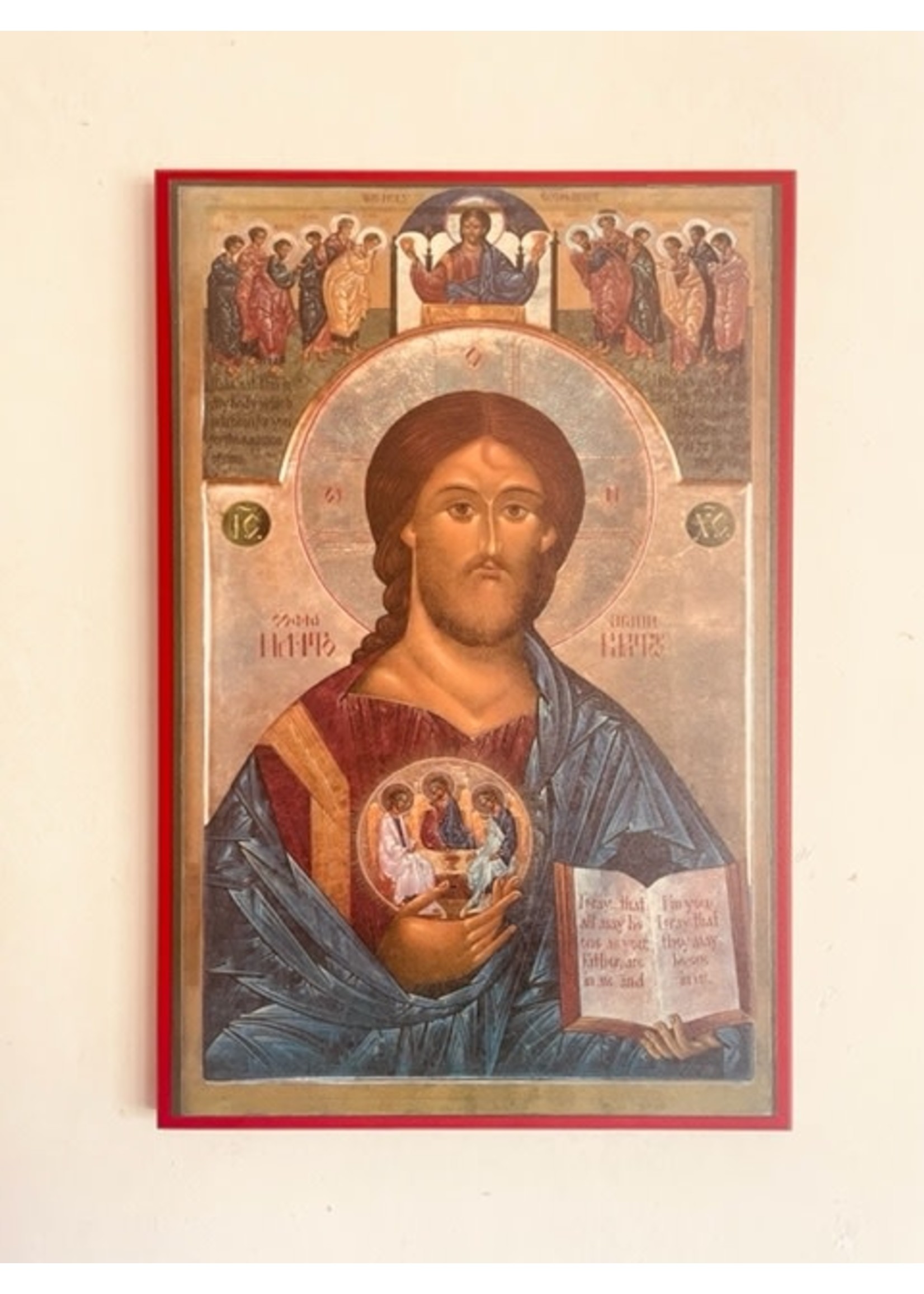 - Rublev Trinity at the Heart of Christ - custom mounted icon 12" x 18"