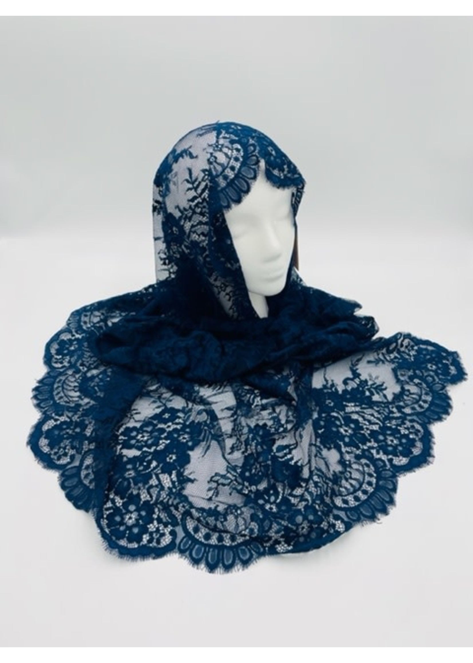 Navy Blue Gabriela Half Circle Veil