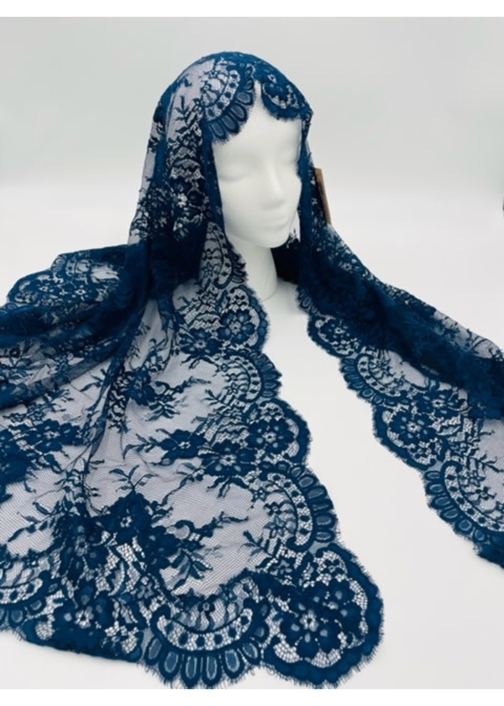 Navy Blue Gabriela Half Circle Veil