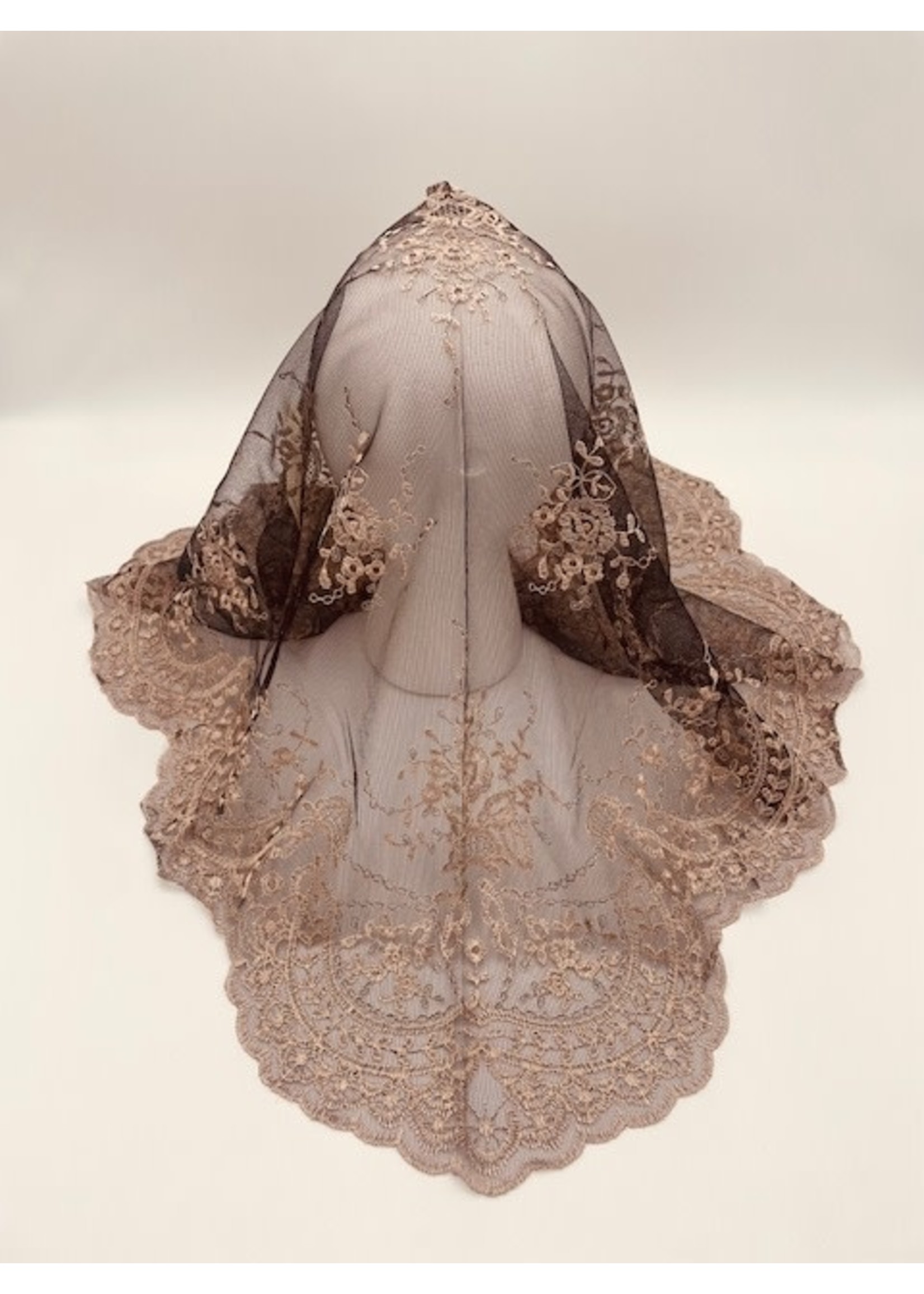 Almond Abanico Spanish Veil