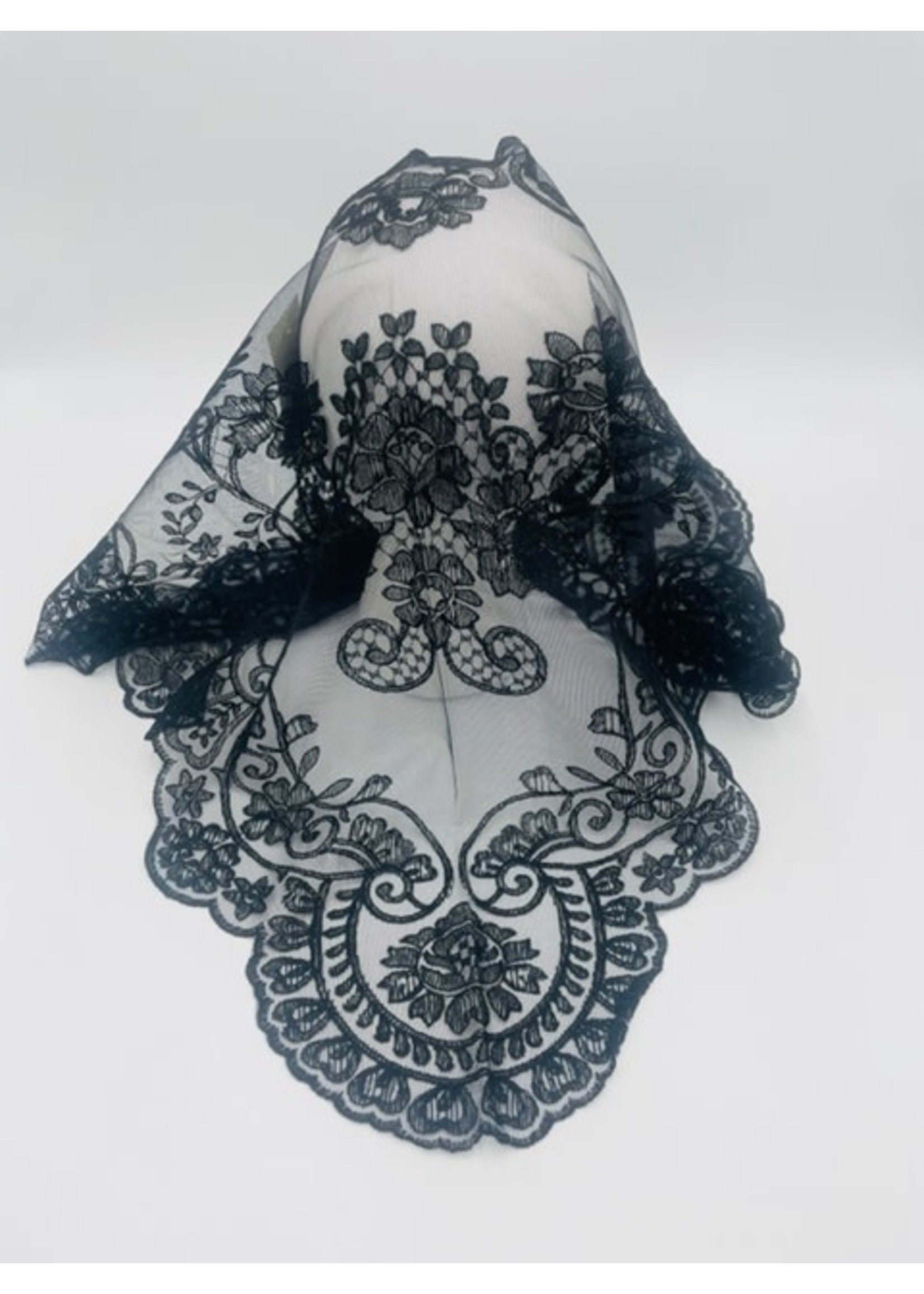 Black Brillante Spanish Veil