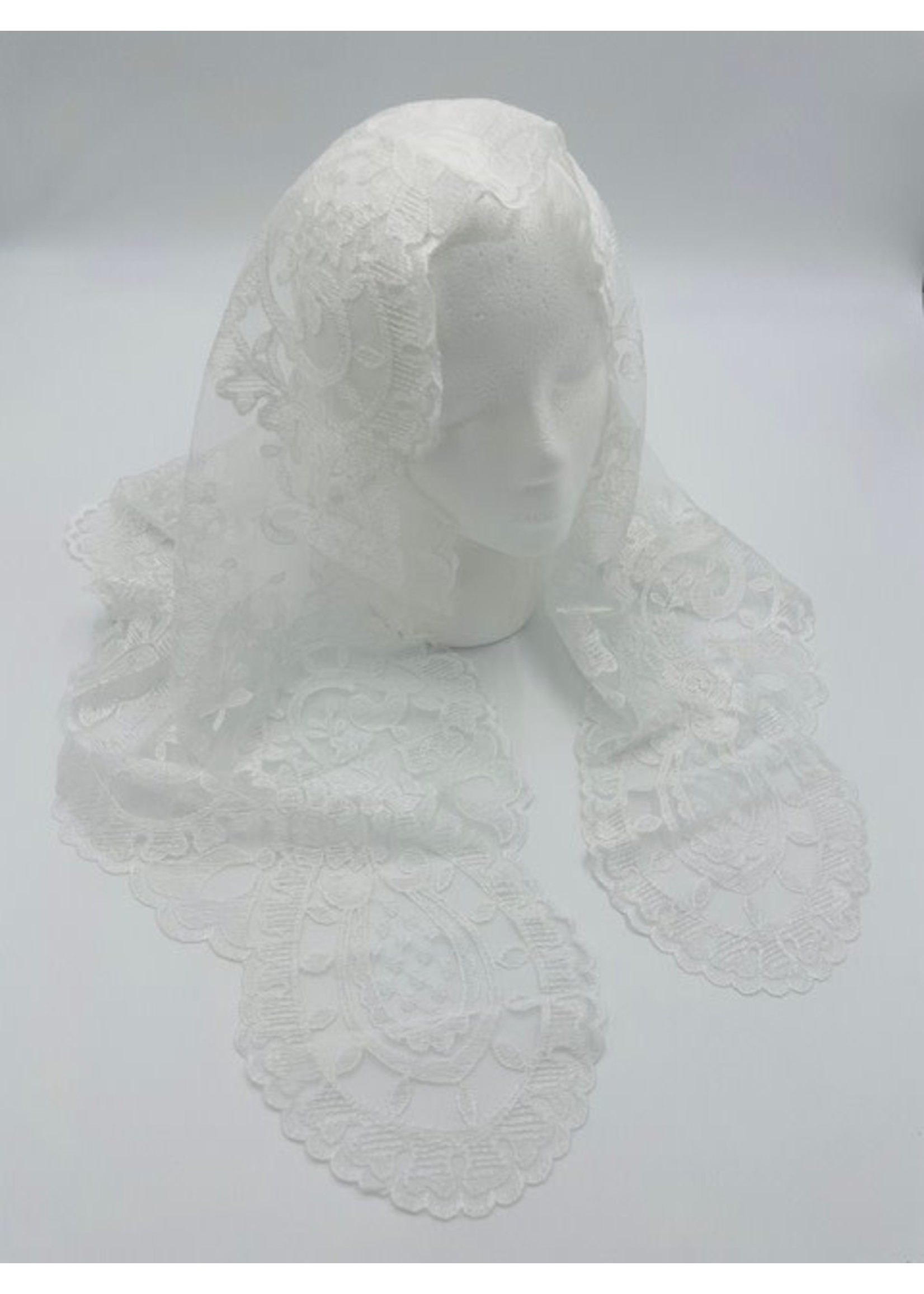 White Medallon Spanish Veil