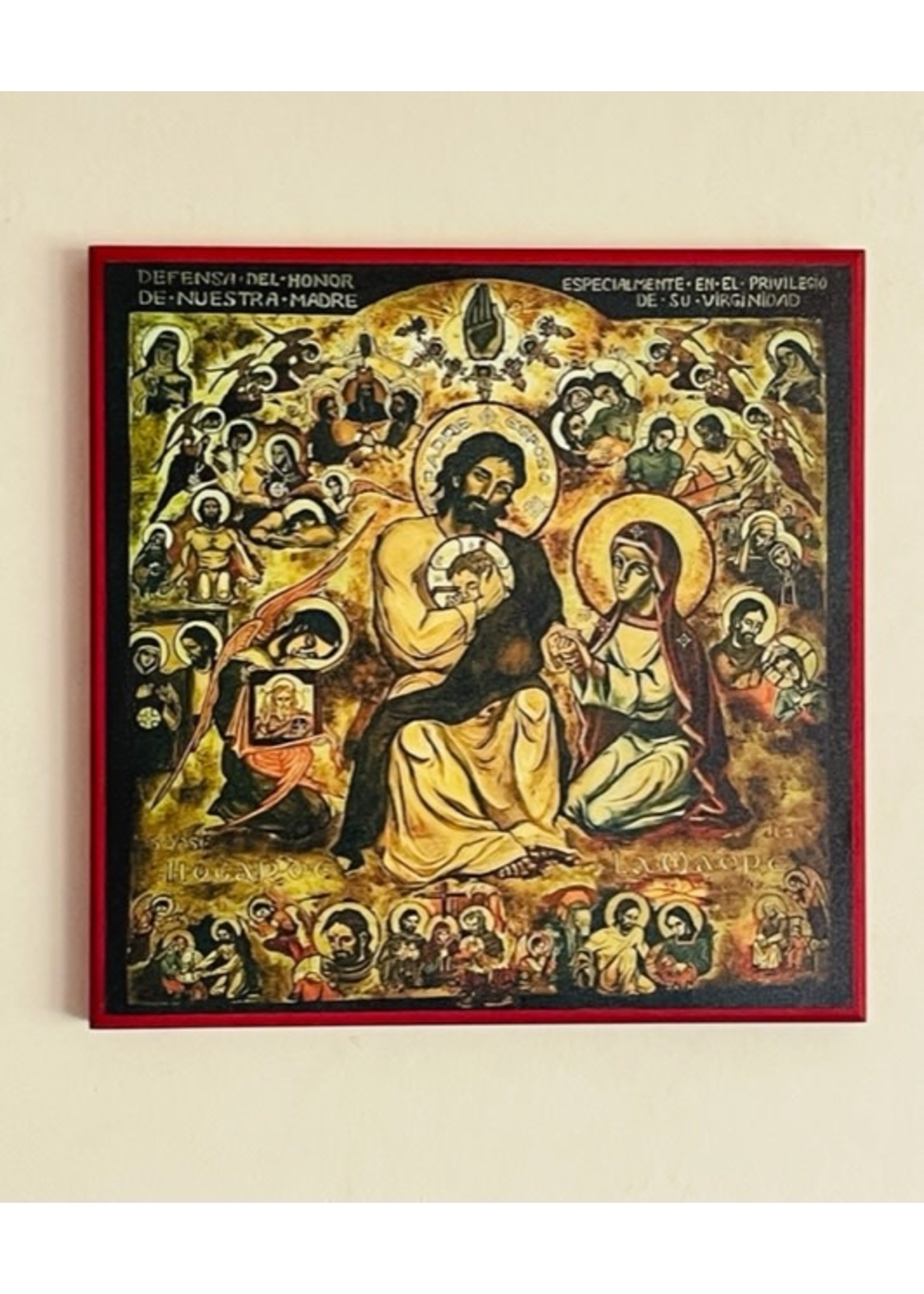 - Life of St Joseph with Holy Family wood mounted icon