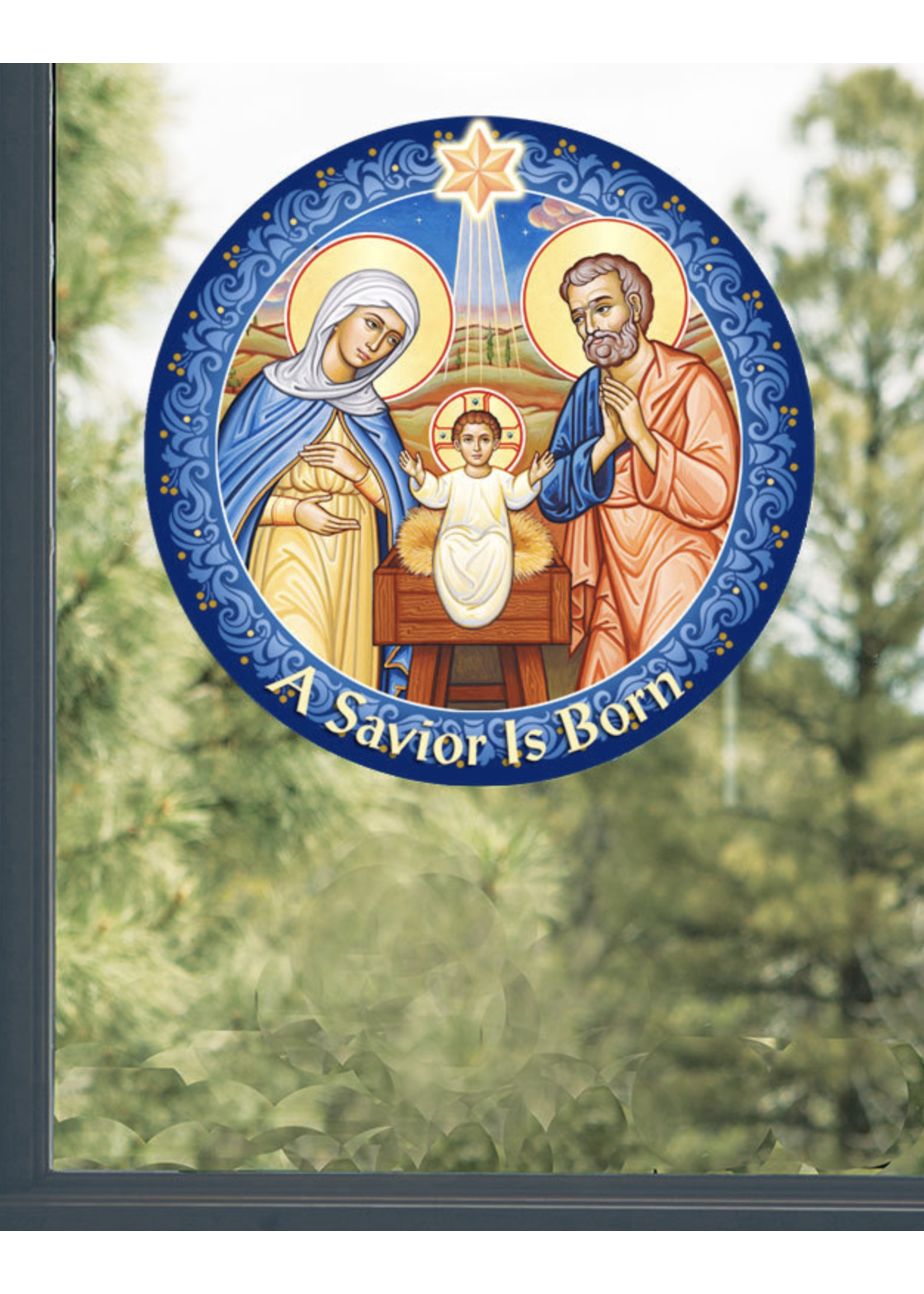 Savior is Born Window Vinyl Cling