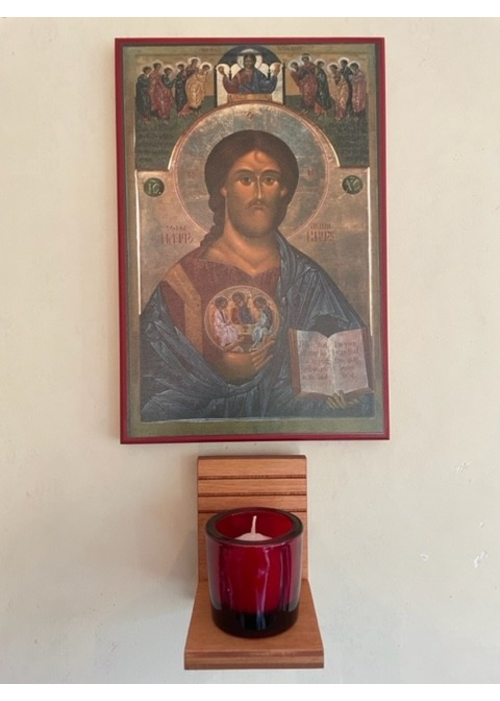 - Rublev Trinity at the Heart of Christ - custom mounted icon 12" x 8"