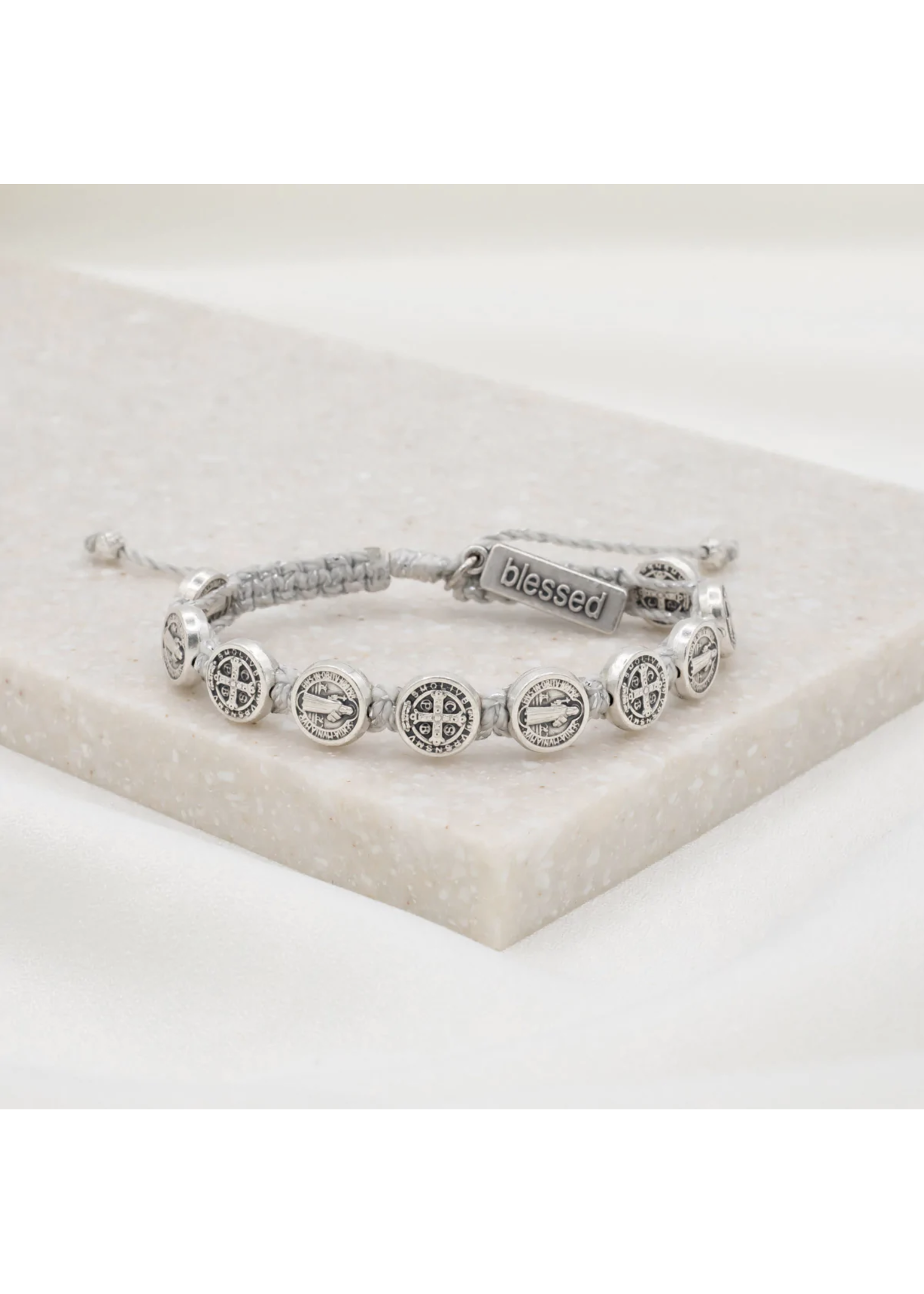 My Saint My Hero Blessings of Joy Christmas Blessing Bracelet - Silver Tone