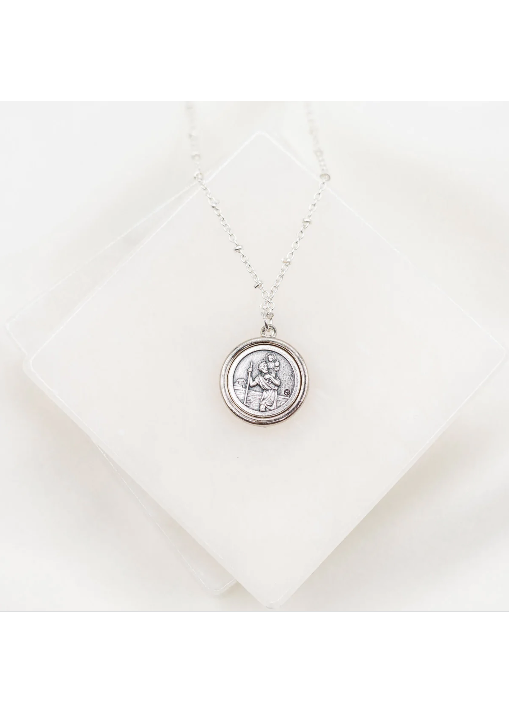 My Saint My Hero Archangel Michael & Saint Christopher Protection Armor of Faith Necklace - Chain