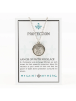 My Saint My Hero Archangel Michael & Saint Christopher Protection Armor of Faith Necklace - Chain